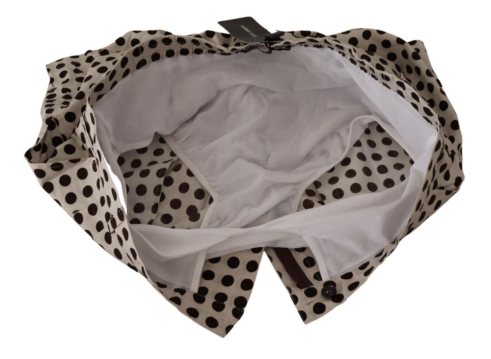 Dolce & Gabbana Black White Polka Dots Cotton Linen Men's Shorts