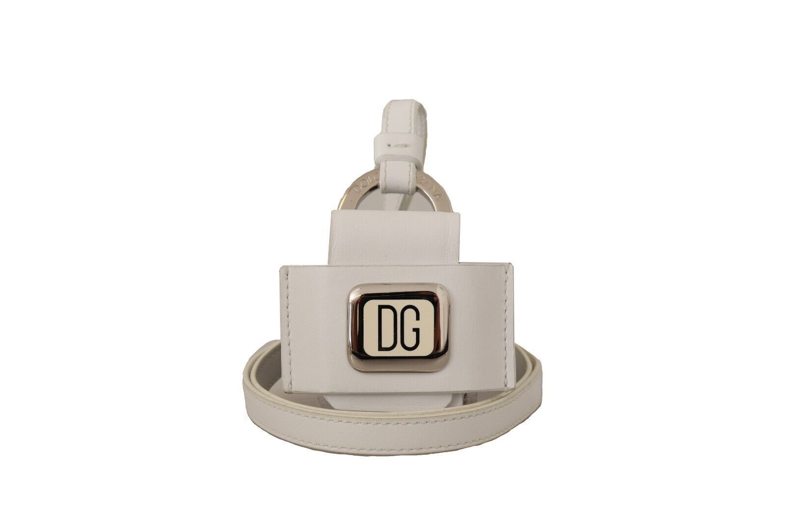 Dolce & Gabbana Elegant Leather Airpods Case in Pristine Men's White