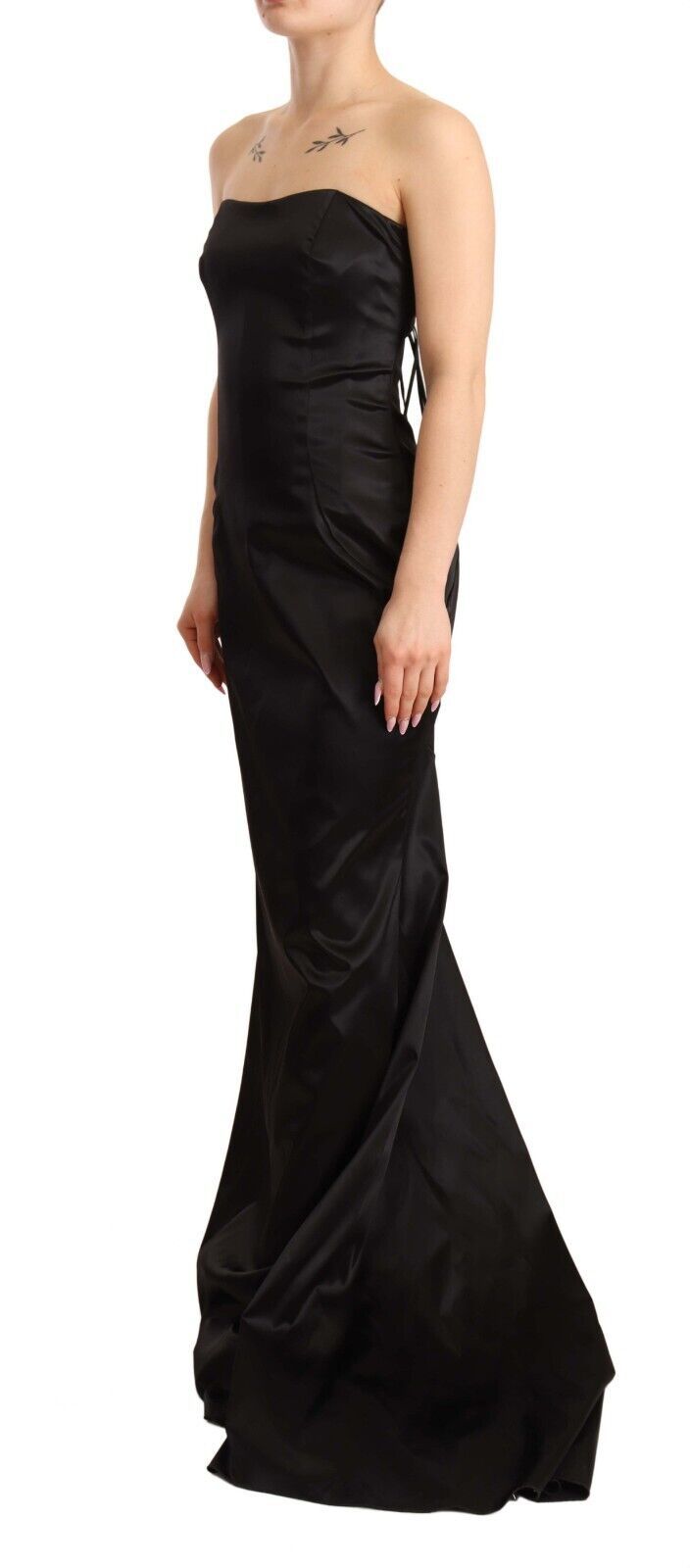 Dolce & Gabbana Black Silk Stretch Sheath Mermaid Gown Women's Dress