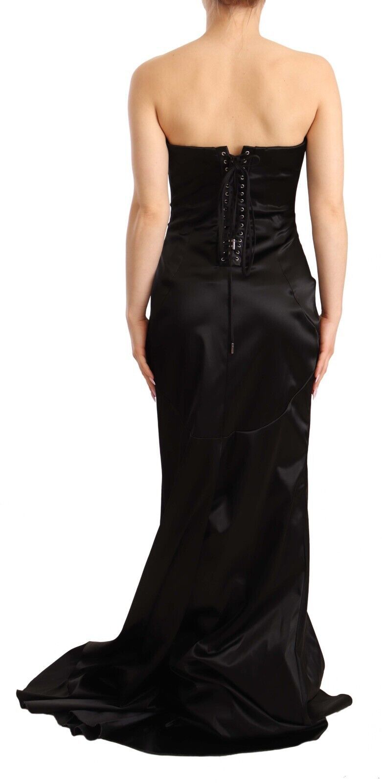 Dolce & Gabbana Black Silk Stretch Sheath Mermaid Gown Women's Dress