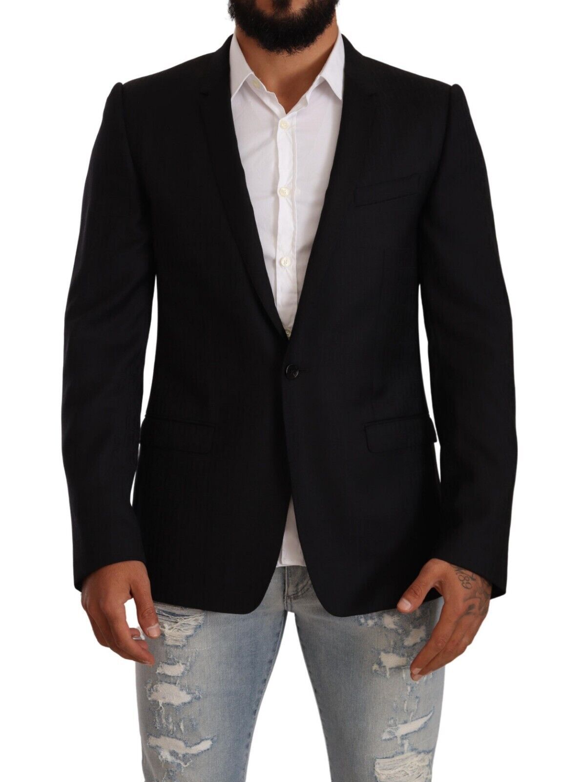 Dolce & Gabbana Exclusive Black Virgin Wool Men's Blazer