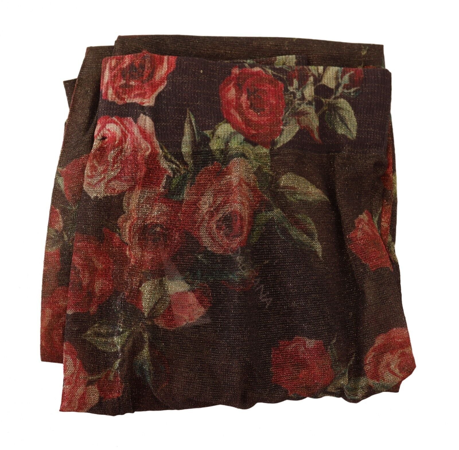 Dolce & Gabbana Black Floral Print Stockings Nylon Women's Tights