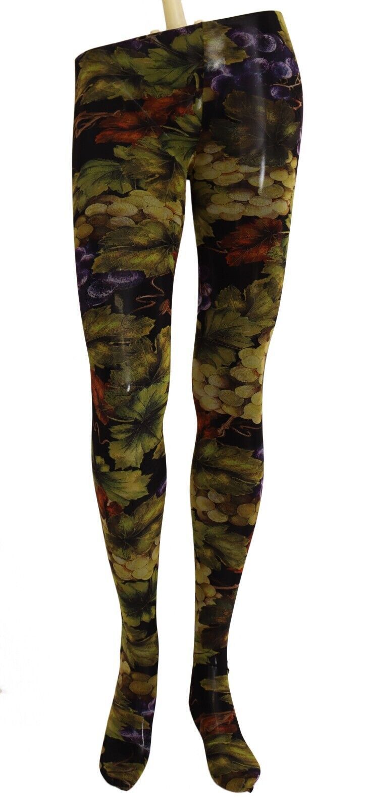 Dolce & Gabbana Black Grapes Print Stockings Women's Tights