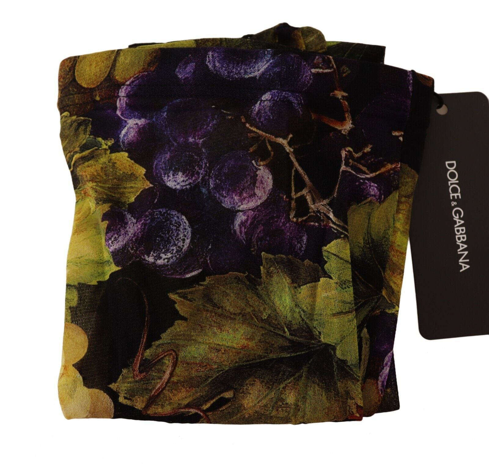 Dolce & Gabbana Black Grapes Print Stockings Women's Tights