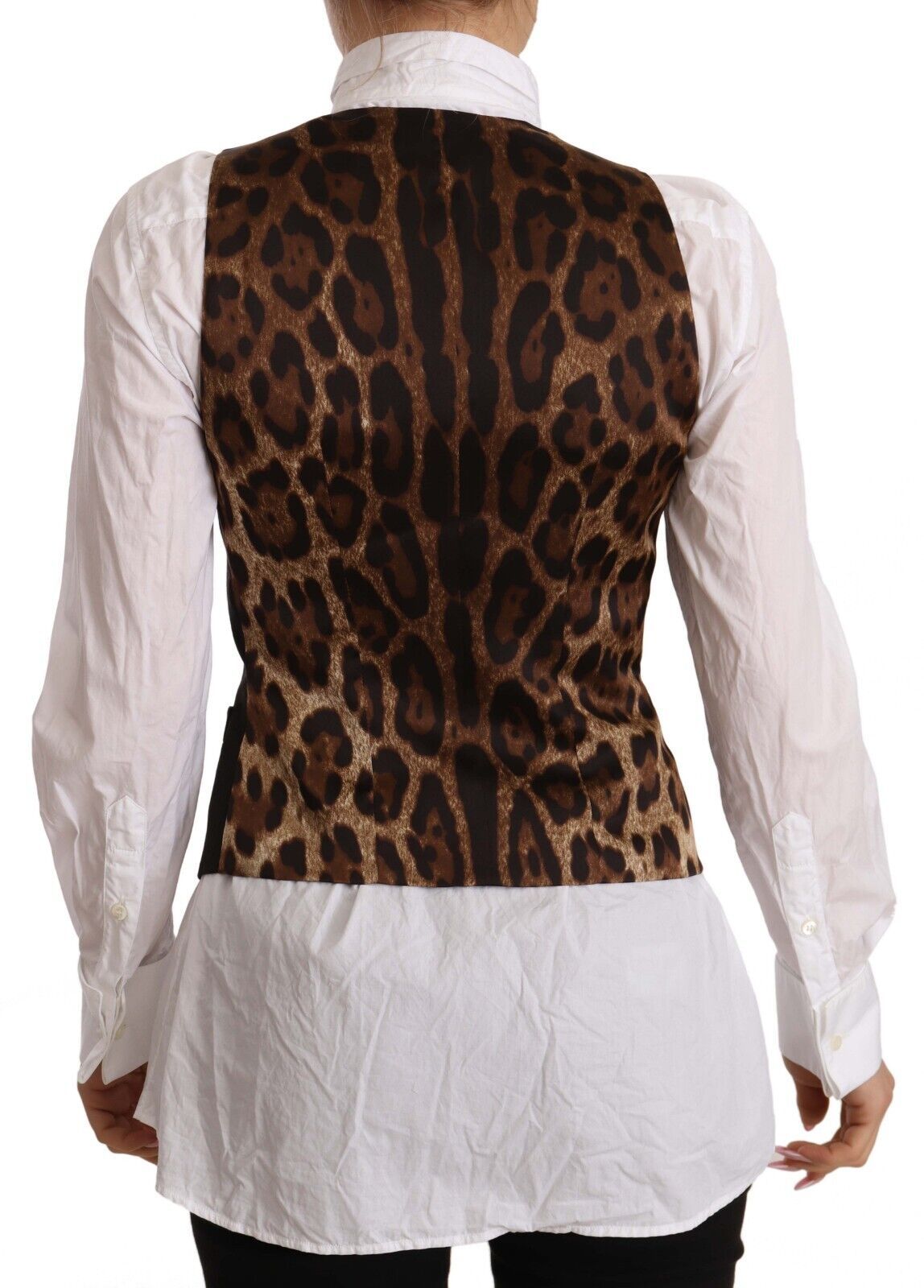 Dolce & Gabbana Black Button Down Sleeveless Vest Polyester Women's Top