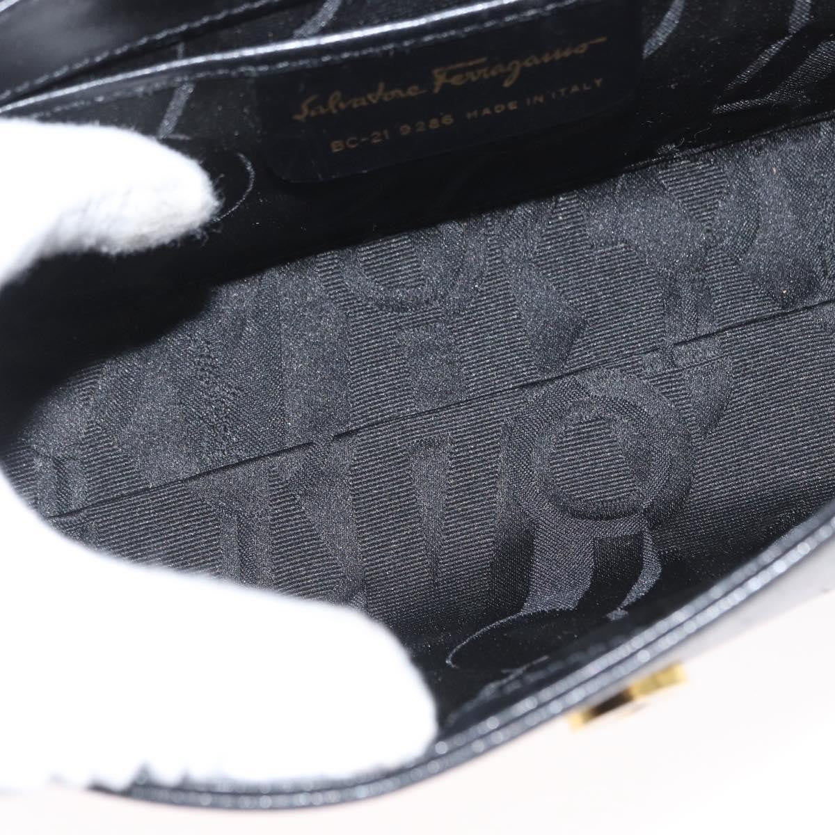 Salvatore Ferragamo Vintage Leather Black Leather Handbag (Pre-Owned)