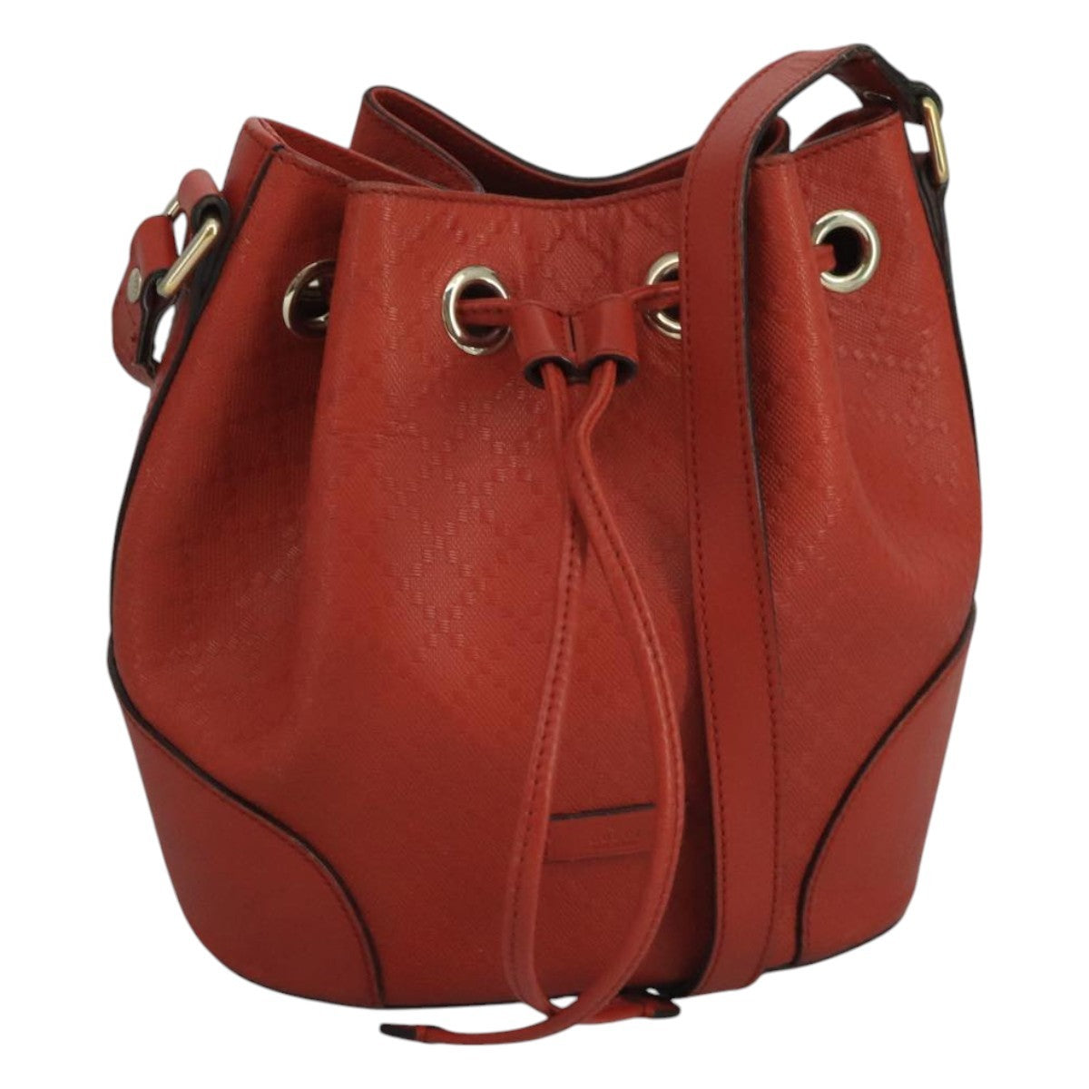Gucci Bright Bucket Diamante Leather Orange Leather Bag (Pre-Owned)