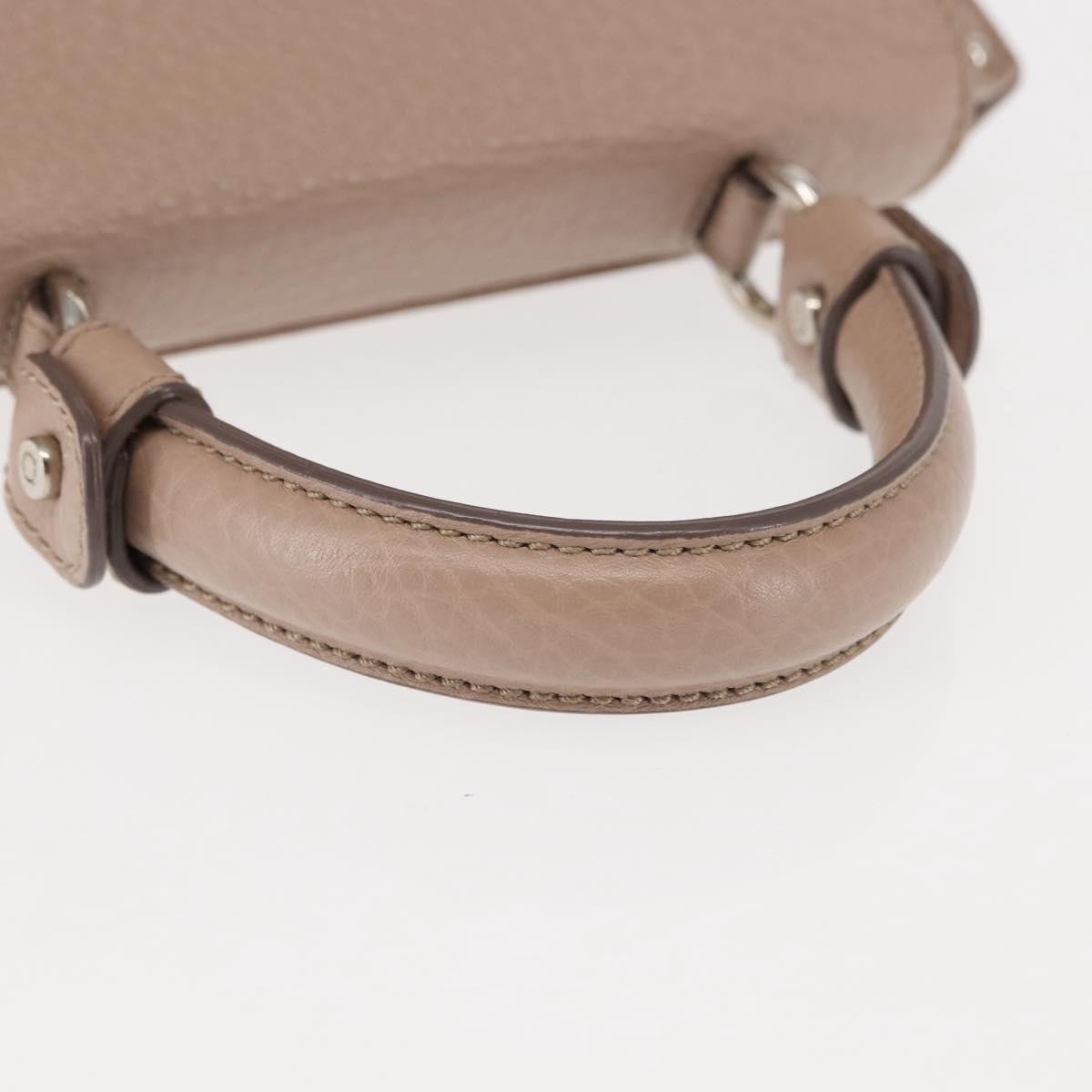 Salvatore Ferragamo Sofia Satchel Grainy Leather Beige Leather Handbag (Pre-Owned)