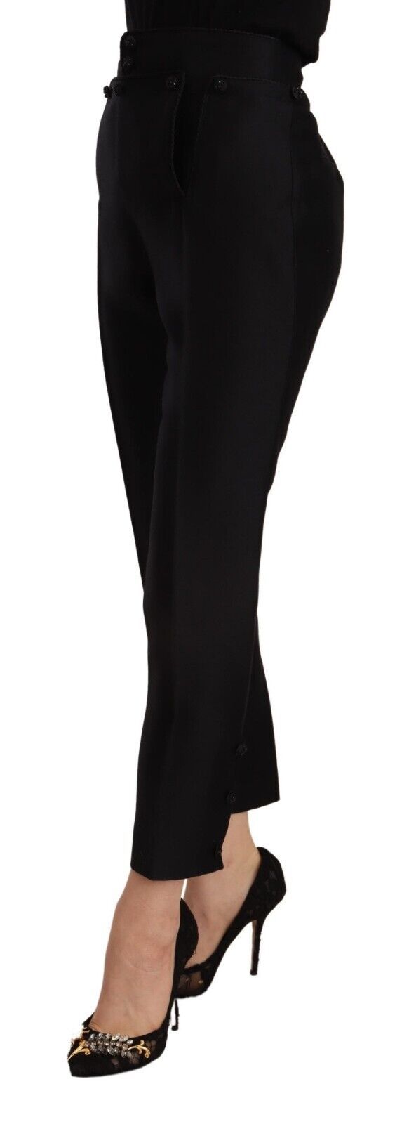 Dsquared² Black Wool High Waist Skinny Women Women's Pants