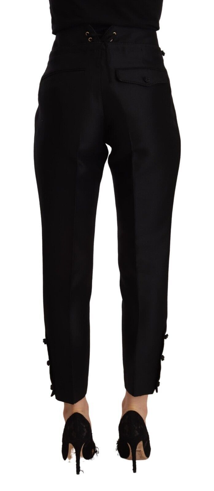 Dsquared² Black Wool High Waist Skinny Women Women's Pants