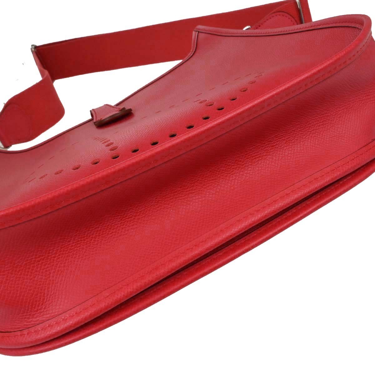 Hermes Evelyne Bag Gen Iii Epsom Red Leather Shoulder Bag Bag (Pre-Owned)