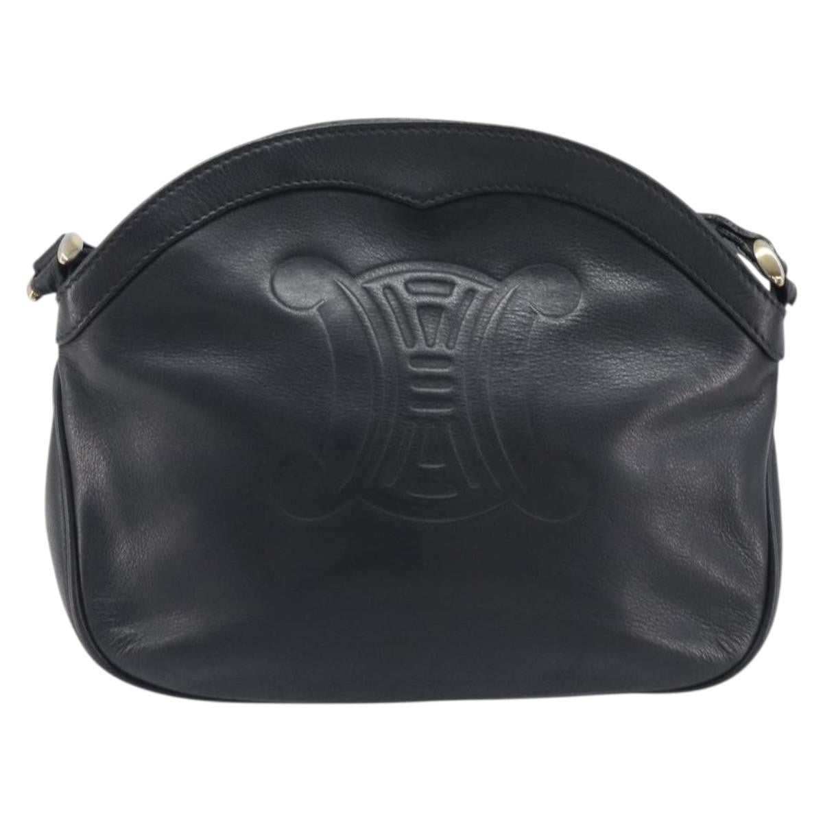 Gucci Shoulder Leather Black Leather Shoulder Bag Bag (Pre-Owned)