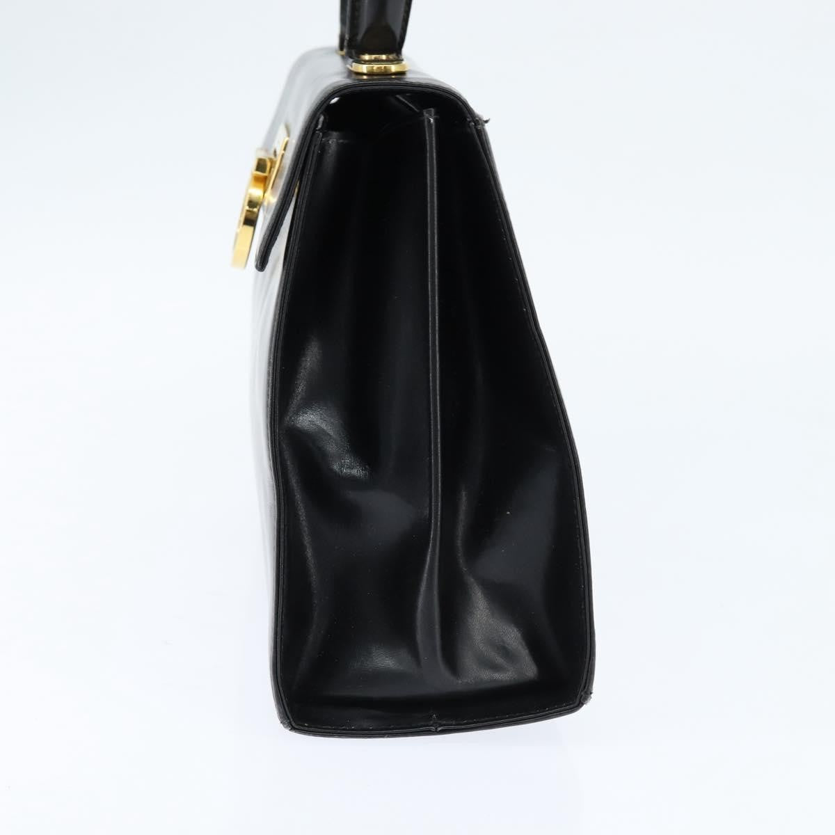 Salvatore Ferragamo Gancini Convertible Top Handle Leather Black Leather Handbag (Pre-Owned)