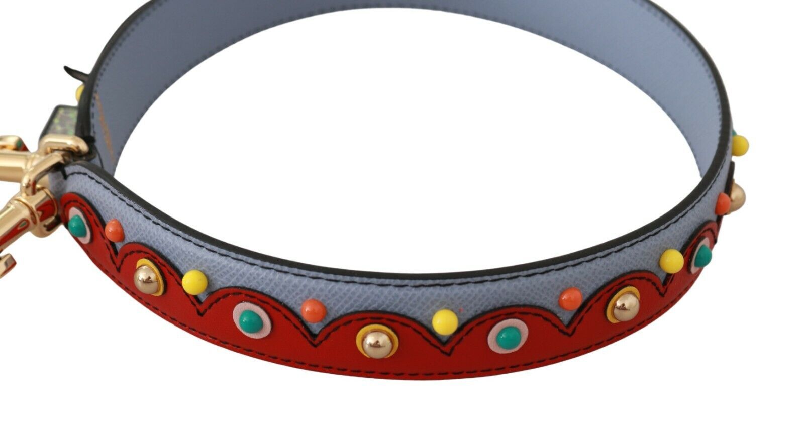 Dolce & Gabbana Blue and red Shoulder Strap Leather Blue Handbag Men's Accessory
