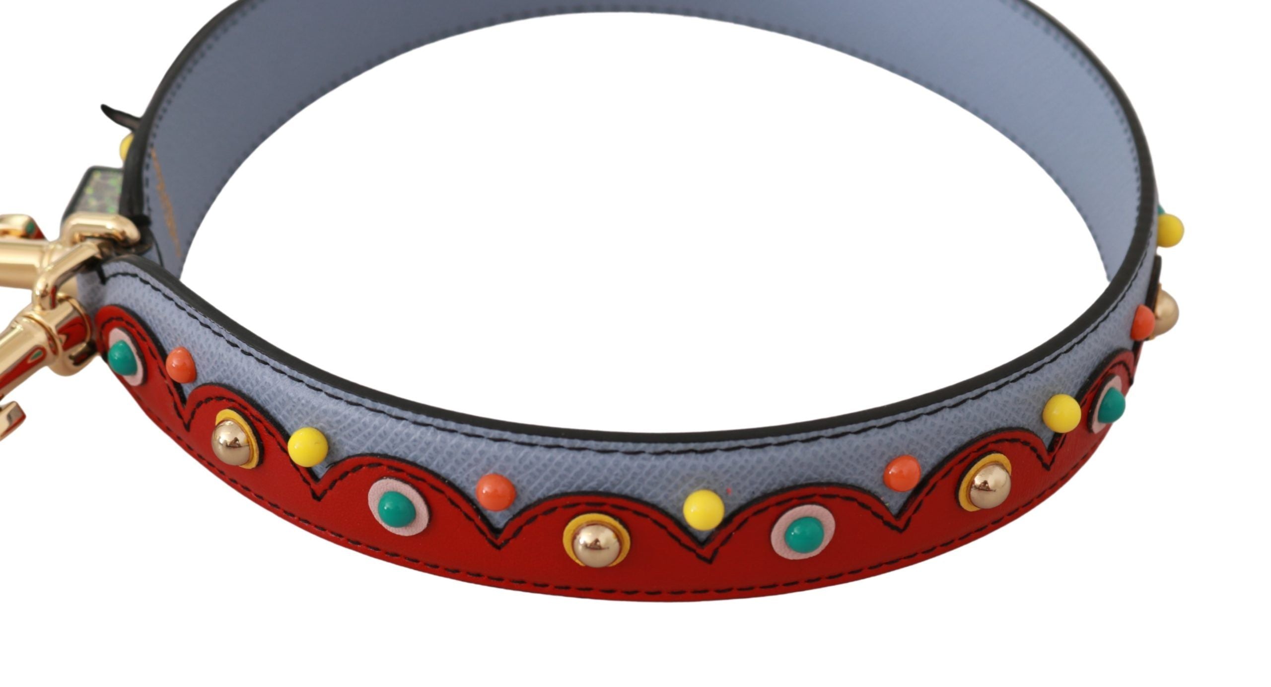 Dolce & Gabbana Blue and red Shoulder Strap Leather Blue Handbag Men's Accessory