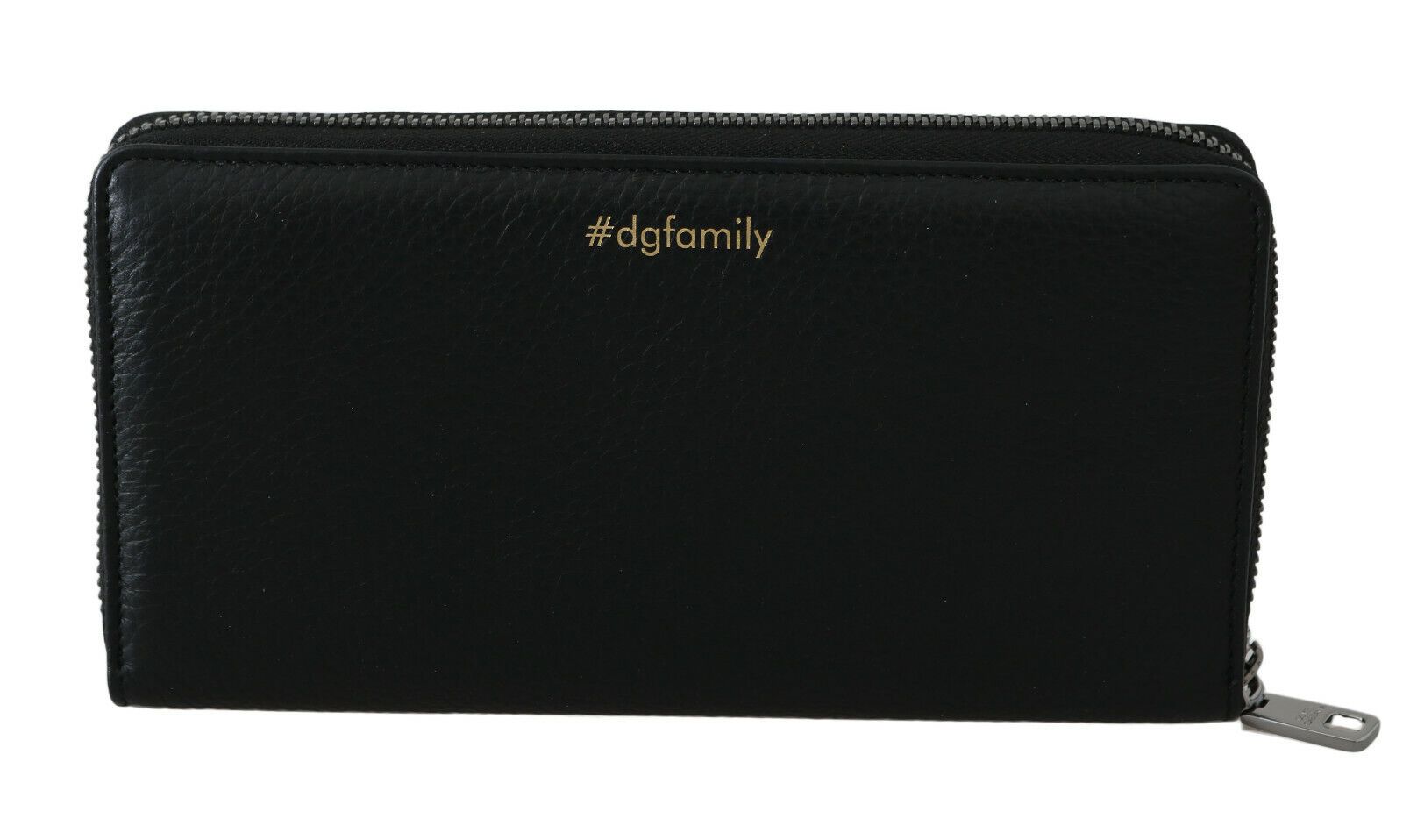Dolce & Gabbana Black Blue Leather #DGFAMILY Zipper Continental Men's Wallet