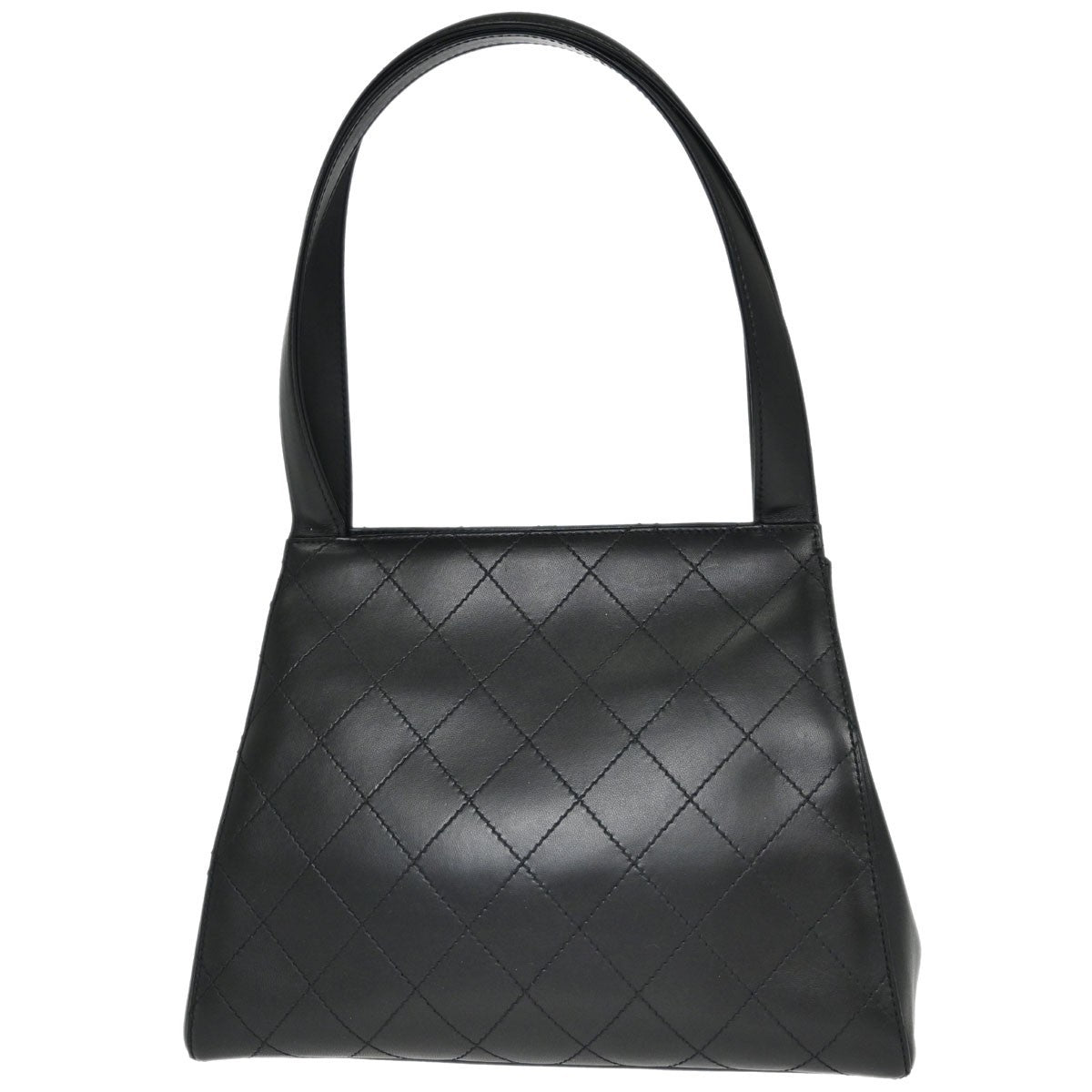 Chanel Vintage Stich Leather Black Leather Shoulder Bag Bag (Pre-Owned)