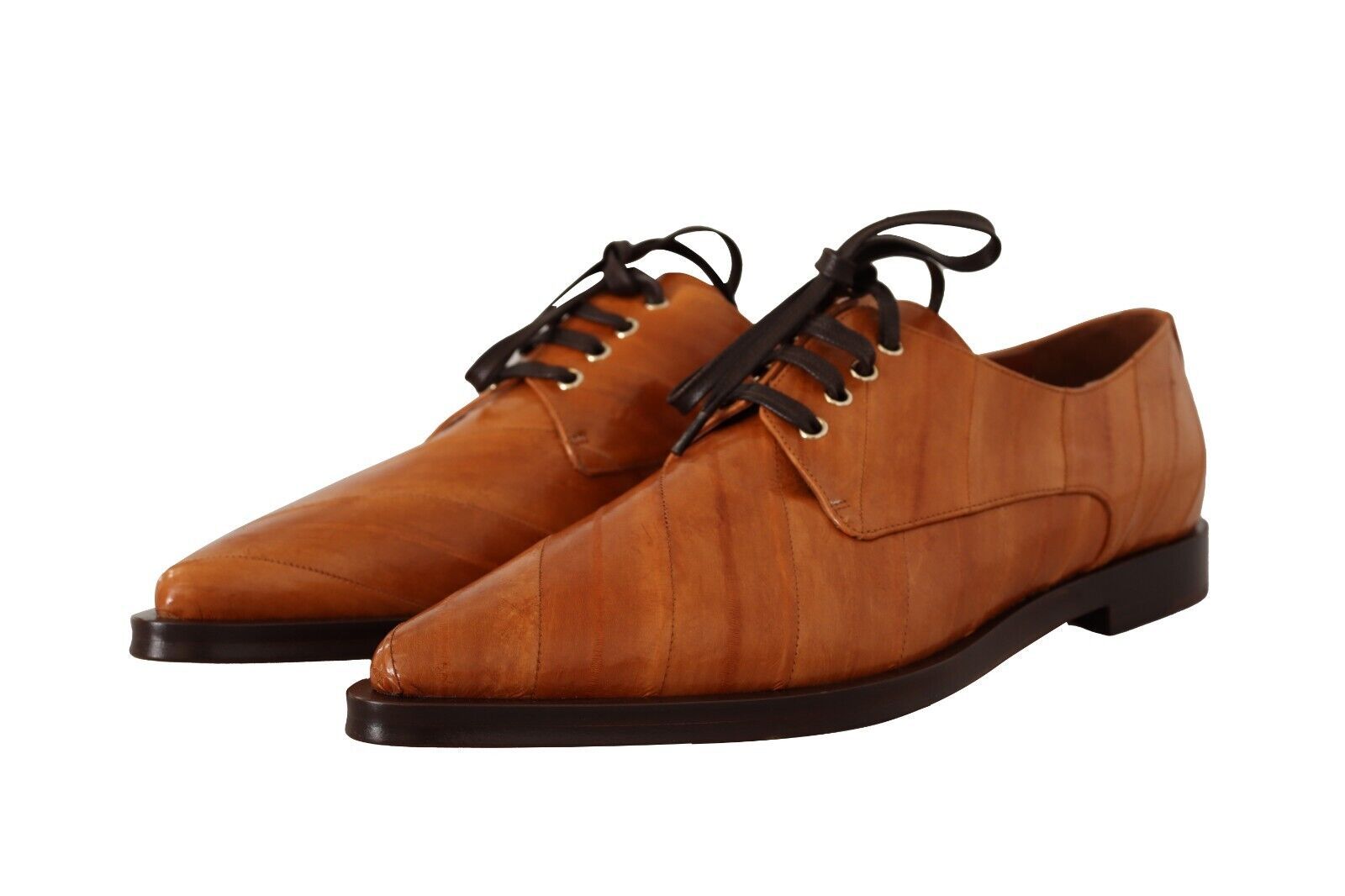 Dolce & Gabbana Elegant Eel Leather Lace-Up Formal Women's Flats