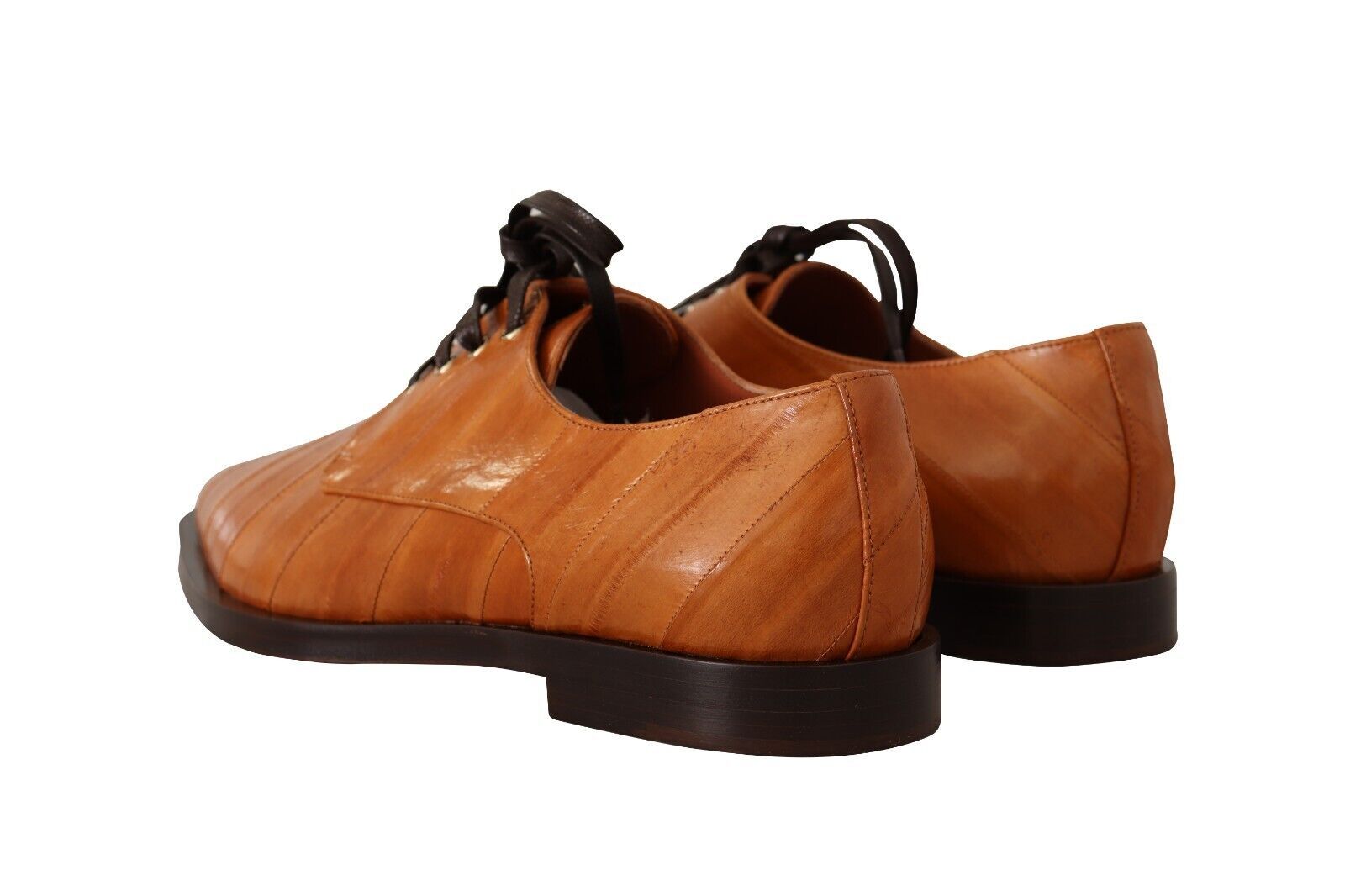 Dolce & Gabbana Elegant Eel Leather Lace-Up Formal Women's Flats