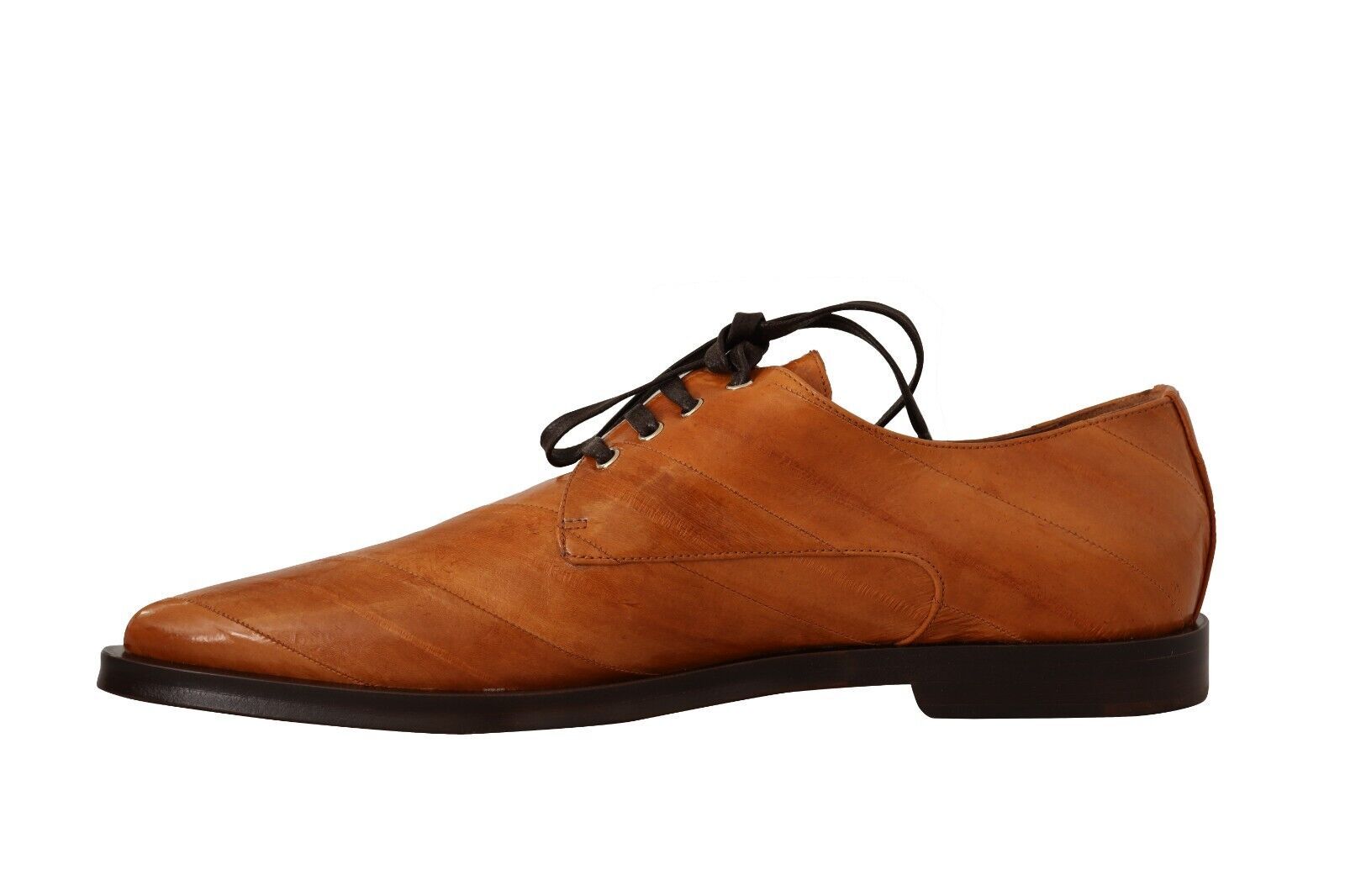 Dolce & Gabbana Elegant Eel Leather Lace-Up Formal Women's Flats