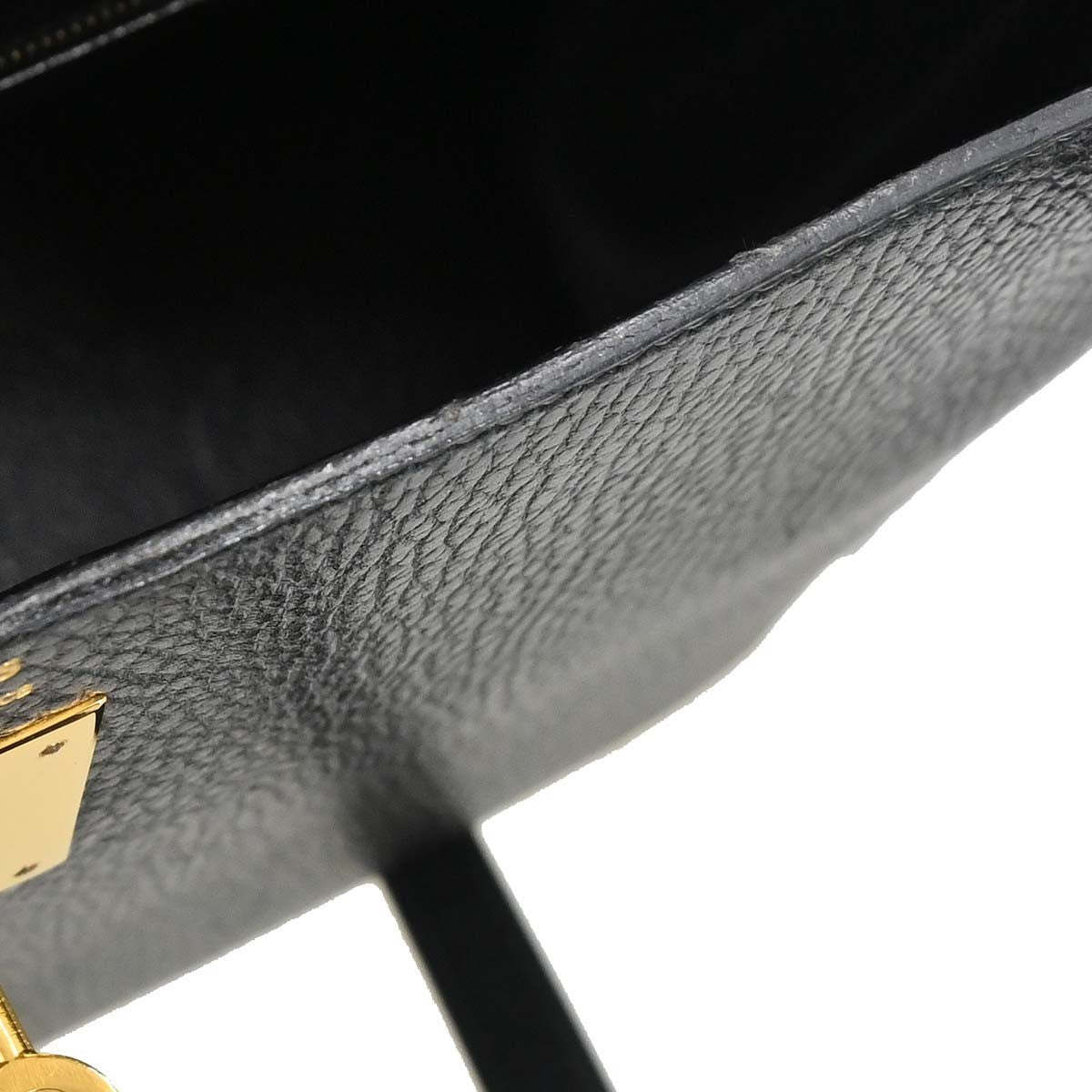 Hermes Kelly Black Ardennes With Gold Hardware Black Leather Handbag (Pre-Owned)