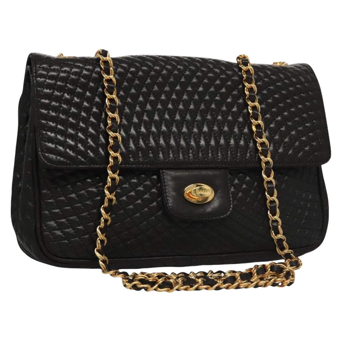 Bally Black Leather Shoulder Bag (Pre-Owned)