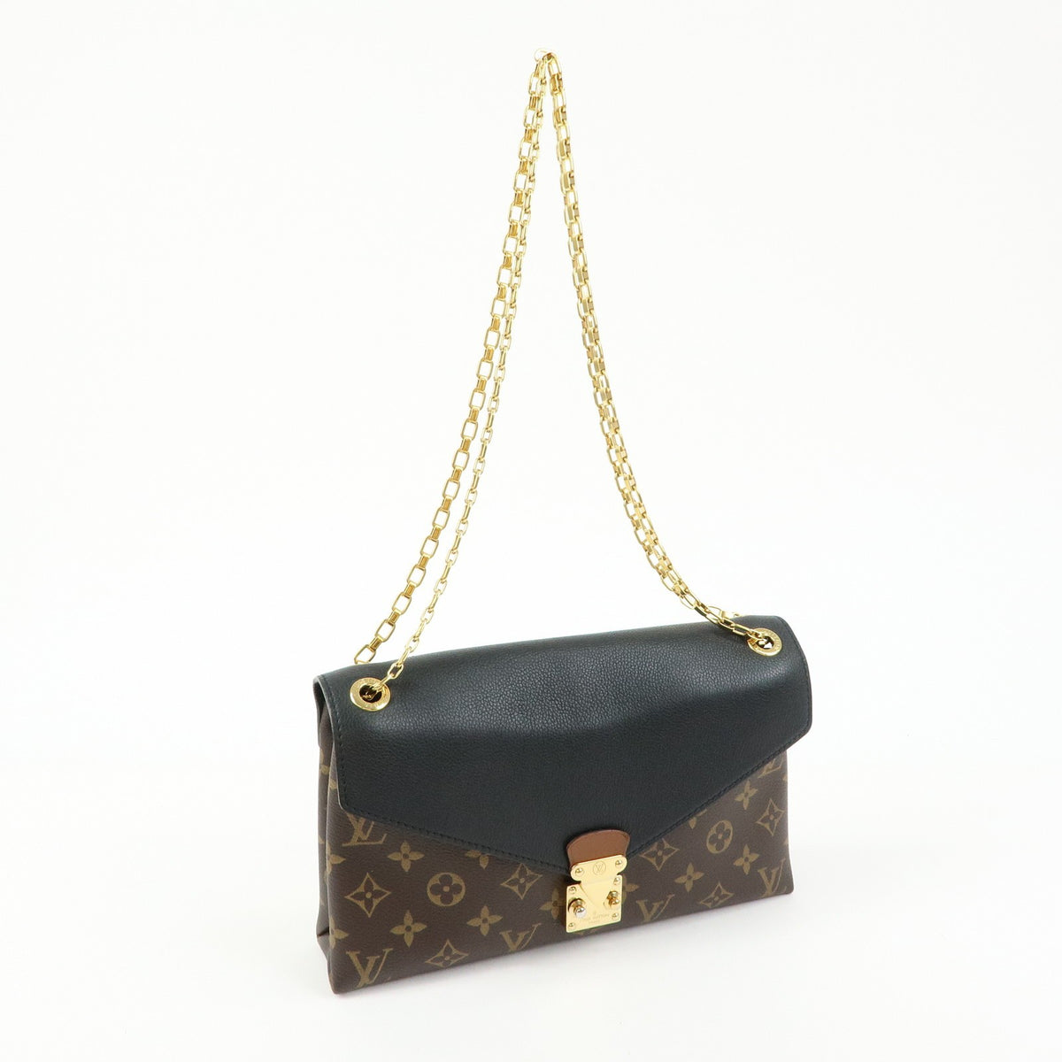 Louis Vuitton Pallas Chain Monogram Canvas And Calfskin Brown Canvas Shoulder Bag Bag (Pre-Owned)