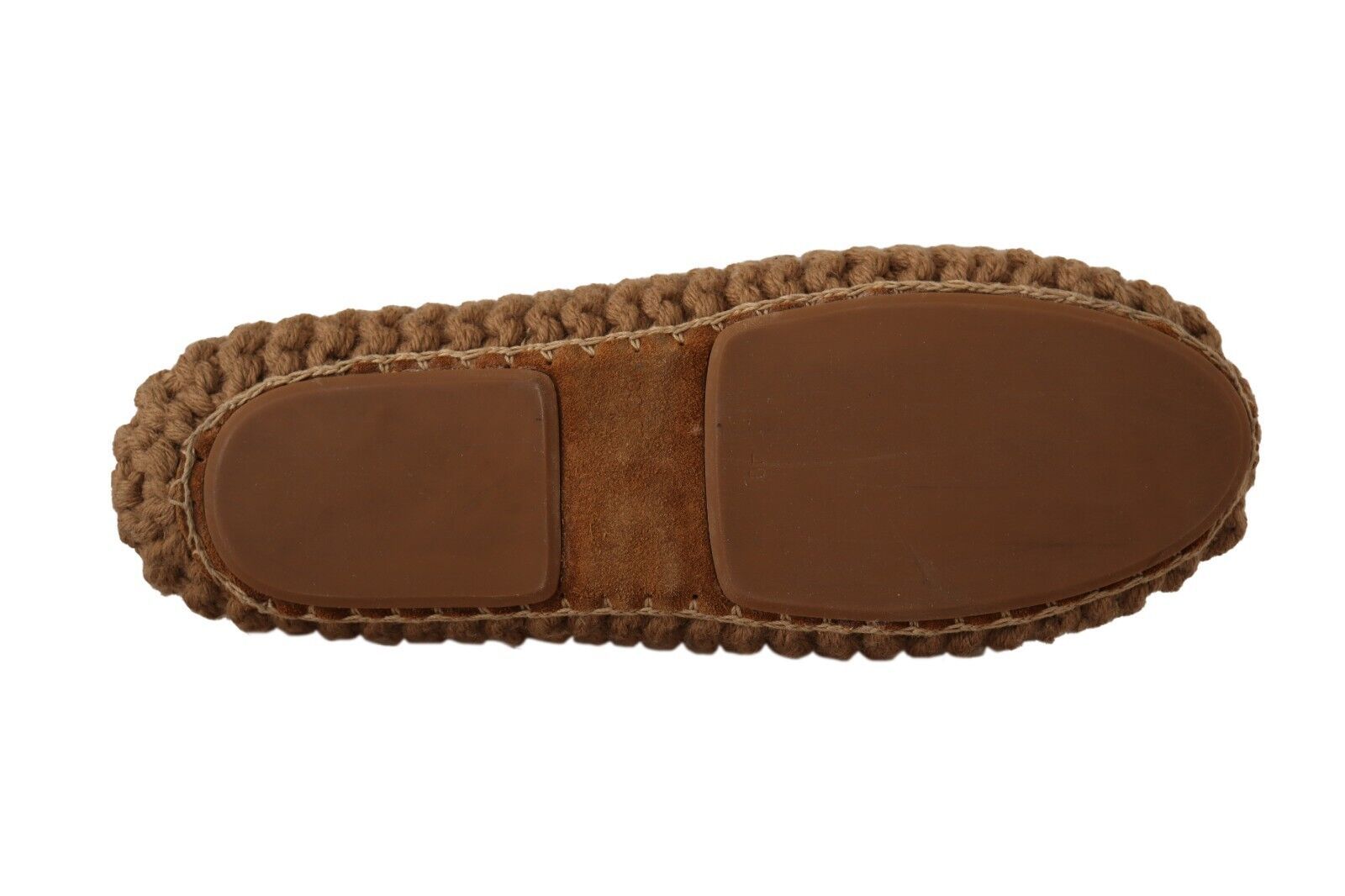 Dolce & Gabbana Brown Slip On Ballerina Flats Wool Knit Women's Shoes