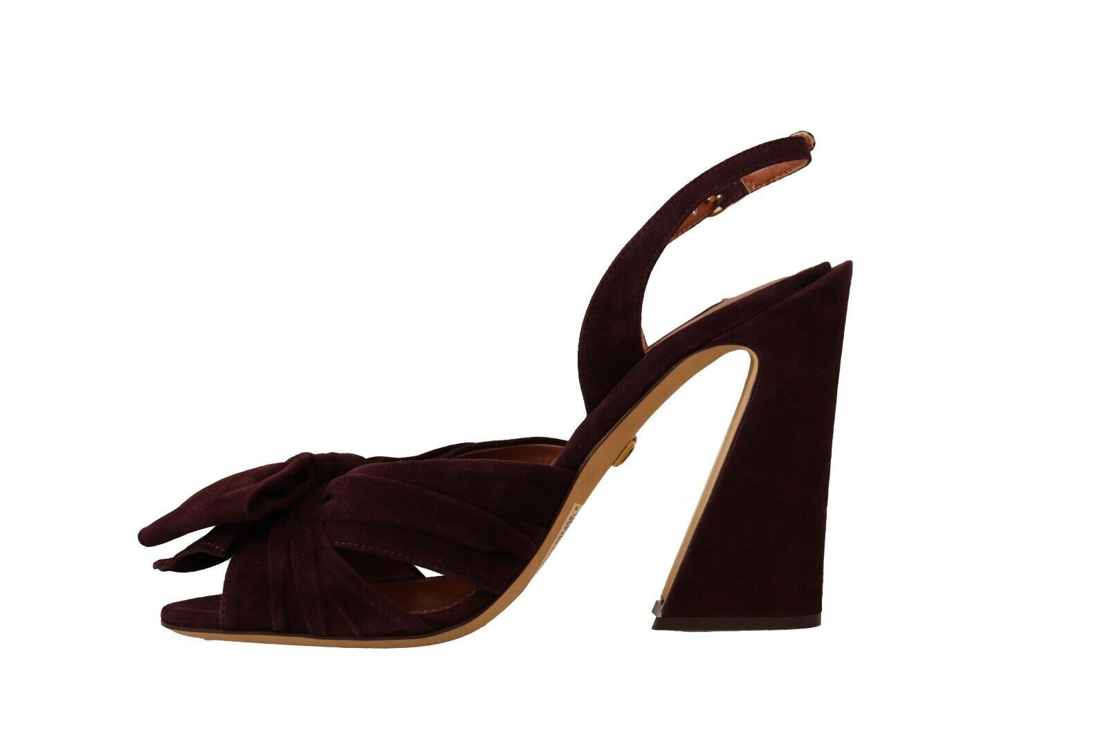 Dolce & Gabbana Dark Purple Suede Ankle Strap Sandals Women's Shoes