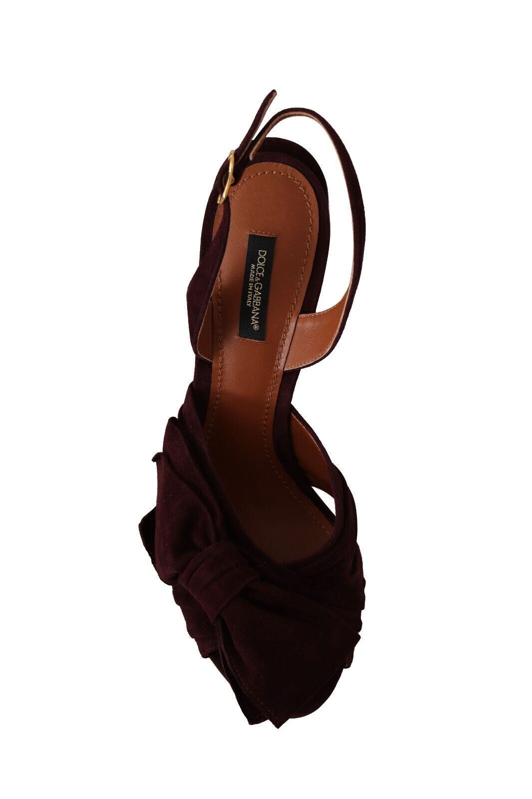 Dolce & Gabbana Dark Purple Suede Ankle Strap Sandals Women's Shoes