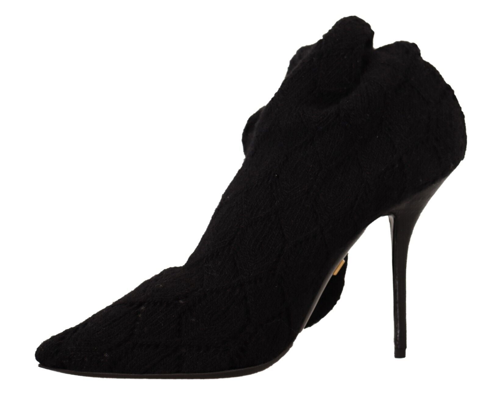 Dolce & Gabbana Black Stretch Socks Knee High Booties Women's Shoes