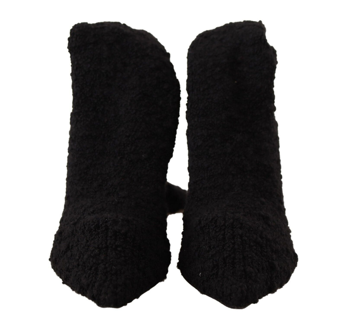 Dolce & Gabbana Black Stretch Socks Knee High Booties Women's Shoes