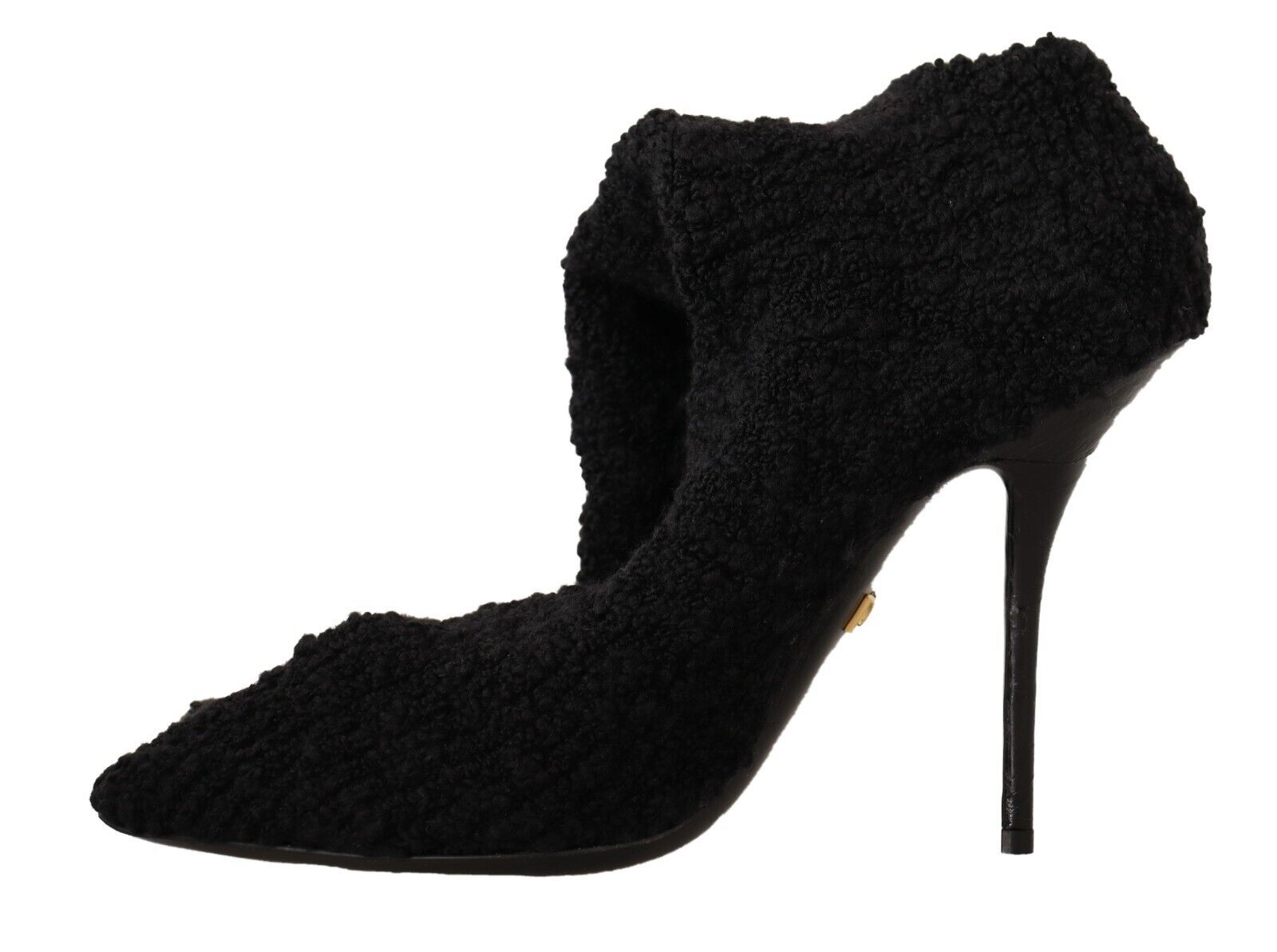 Dolce & Gabbana Black Stretch Socks Knee High Booties Women's Shoes
