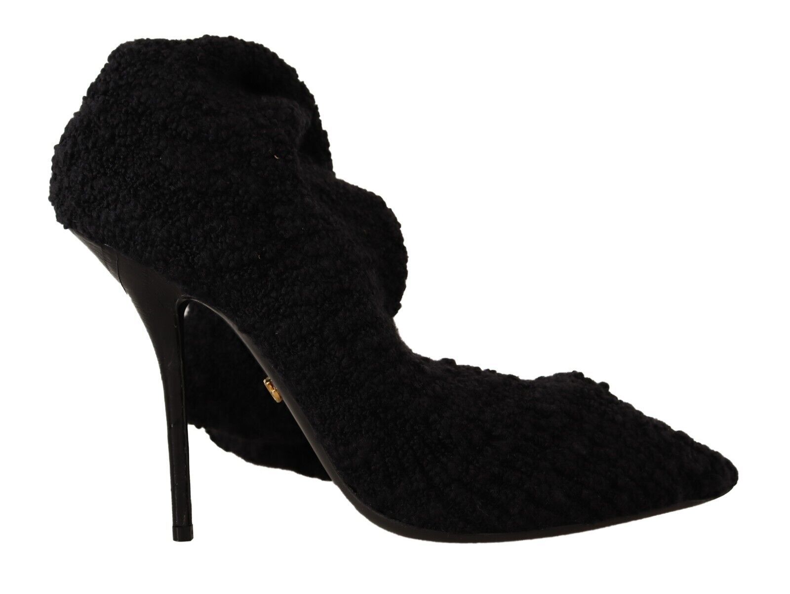 Dolce & Gabbana Black Stretch Socks Knee High Booties Women's Shoes