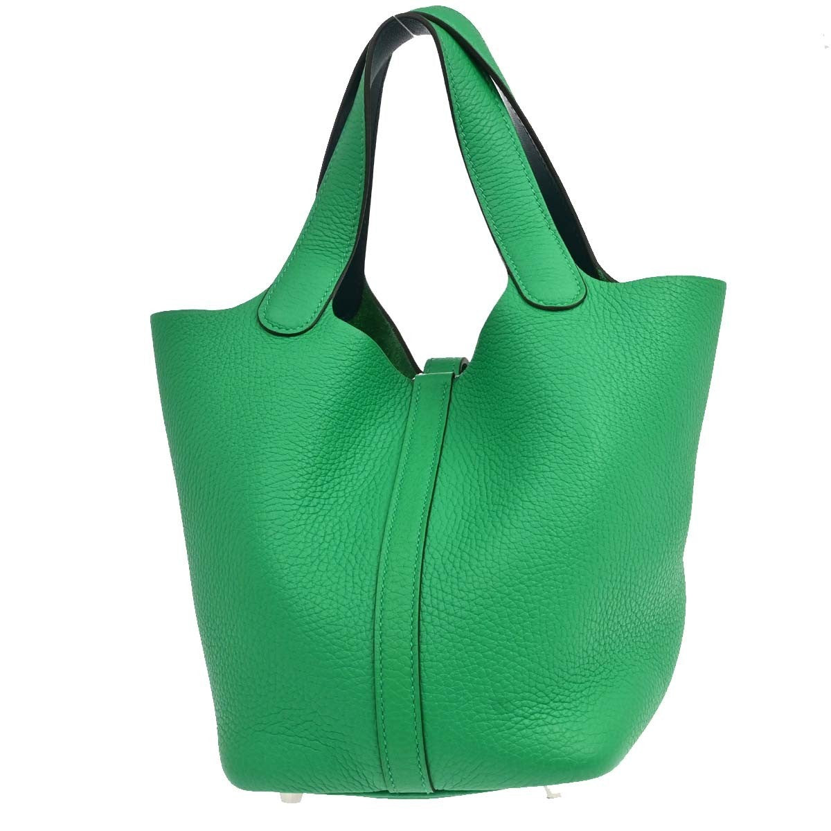 Hermes Picotin Lock Clemence Green Leather Handbag (Pre-Owned)