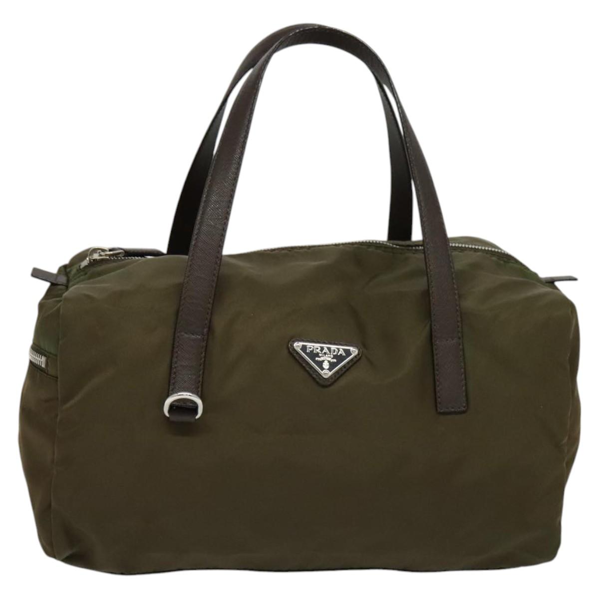 Prada Tessuto Khaki Synthetic Travel Bag (Pre-Owned)
