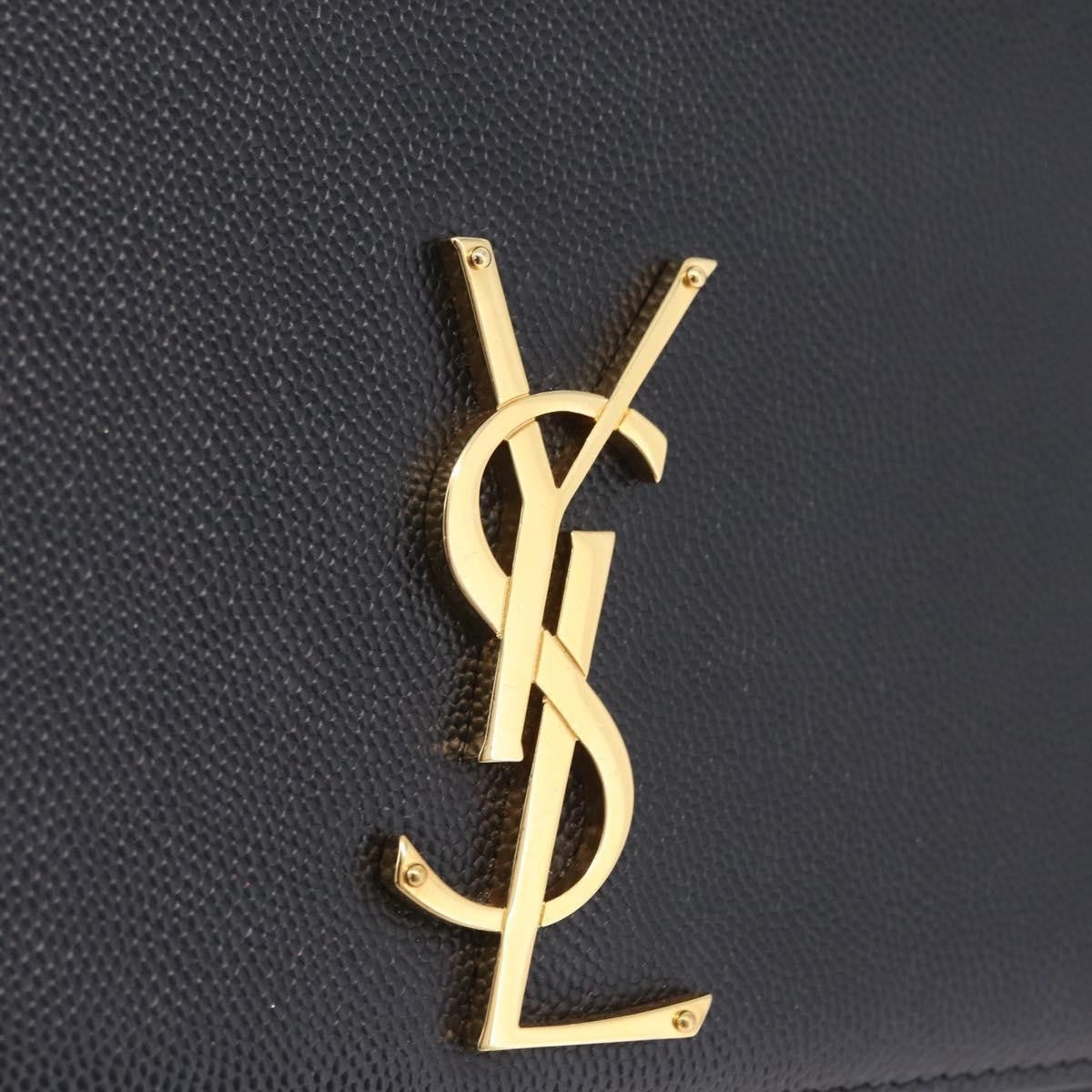 Saint Laurent Classic Monogram Leather Black Leather Crossbody Bag Bag (Pre-Owned)