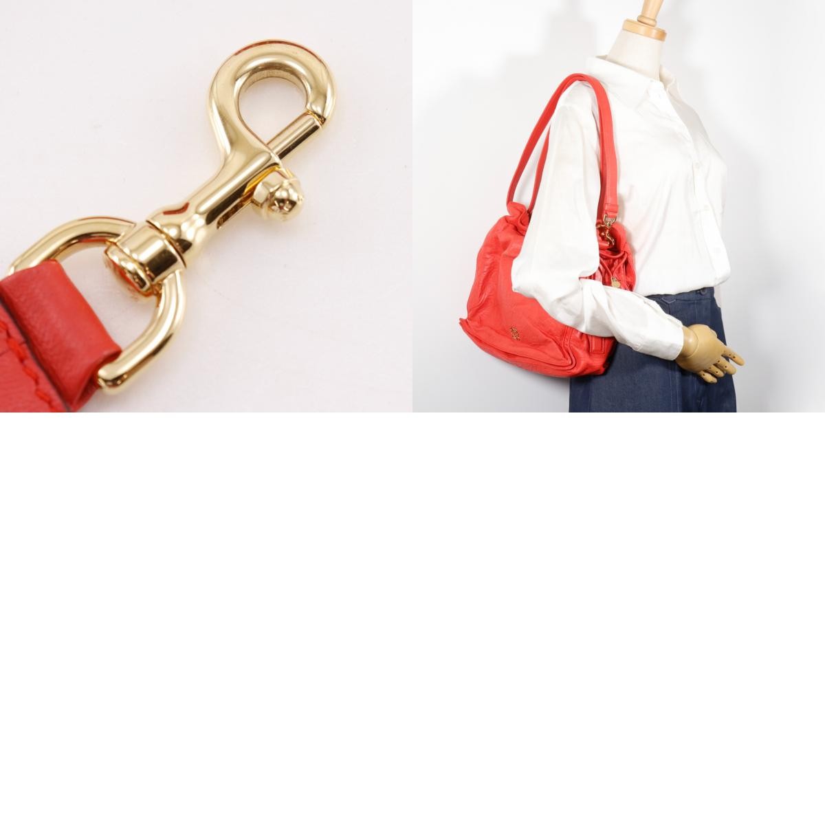 Loewe Flamenco Leather Red Leather Shoulder Bag Bag (Pre-Owned)