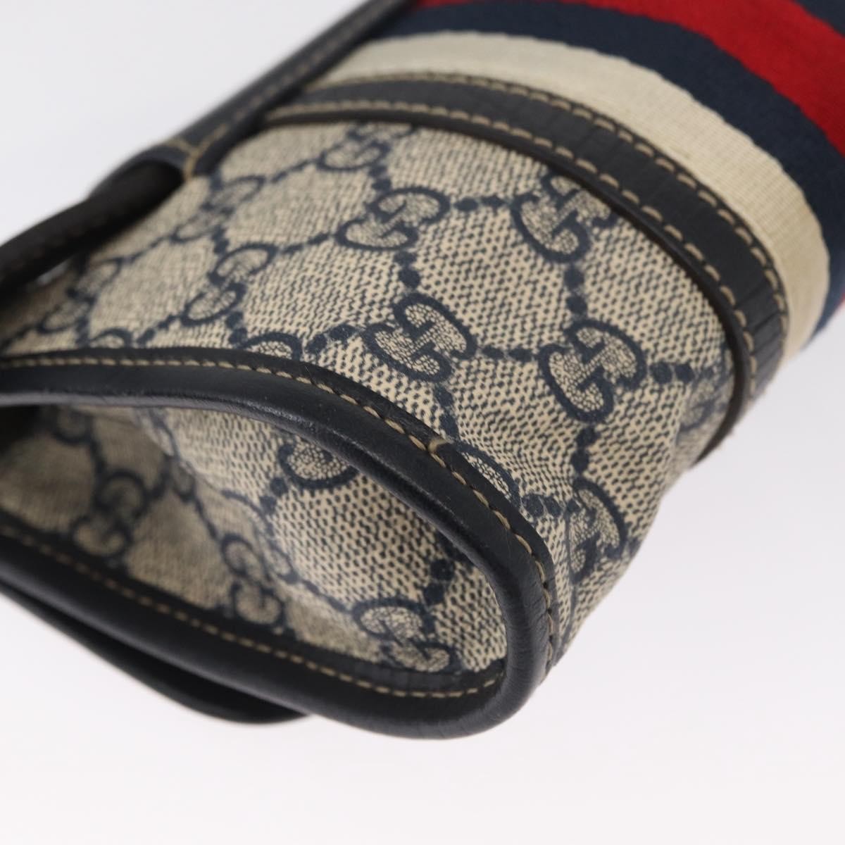 Gucci Vintage Web Belt Gg Coated Canvas Beige Canvas Handbag (Pre-Owned)