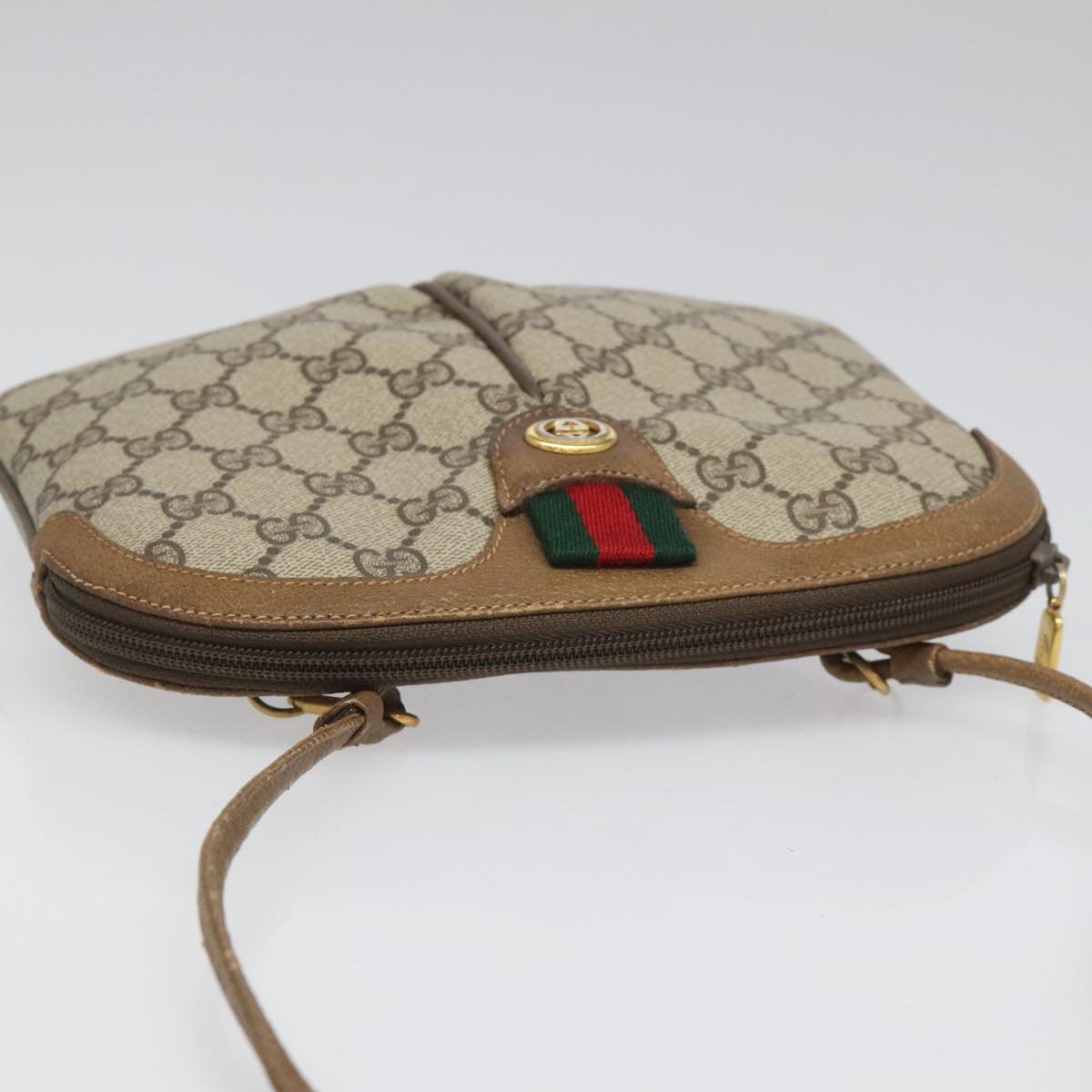 Gucci Ophidia Beige Canvas Shoulder Bag (Pre-Owned)