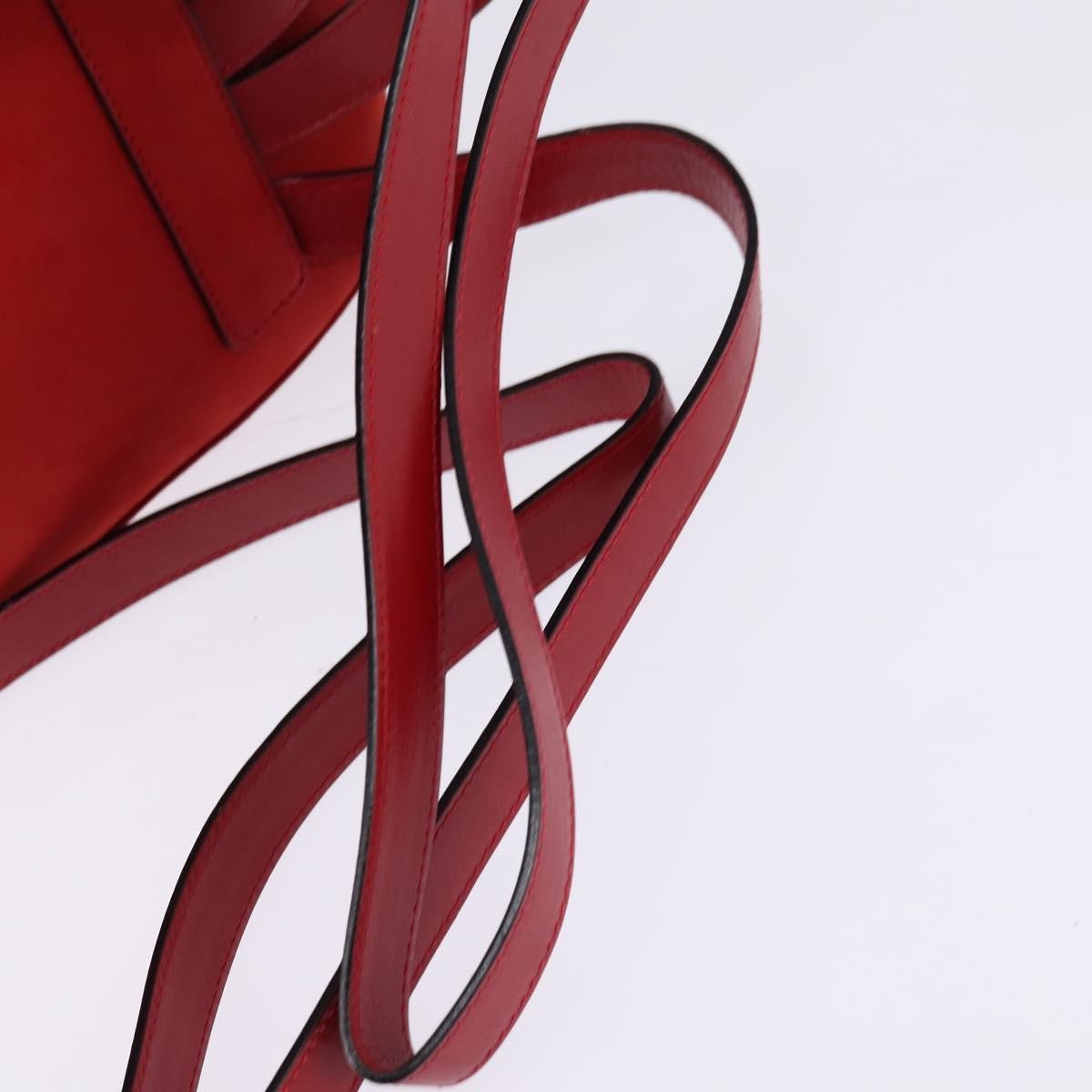Salvatore Ferragamo Gancini Flap Drawstring Leather Red Leather Backpack Bag (Pre-Owned)