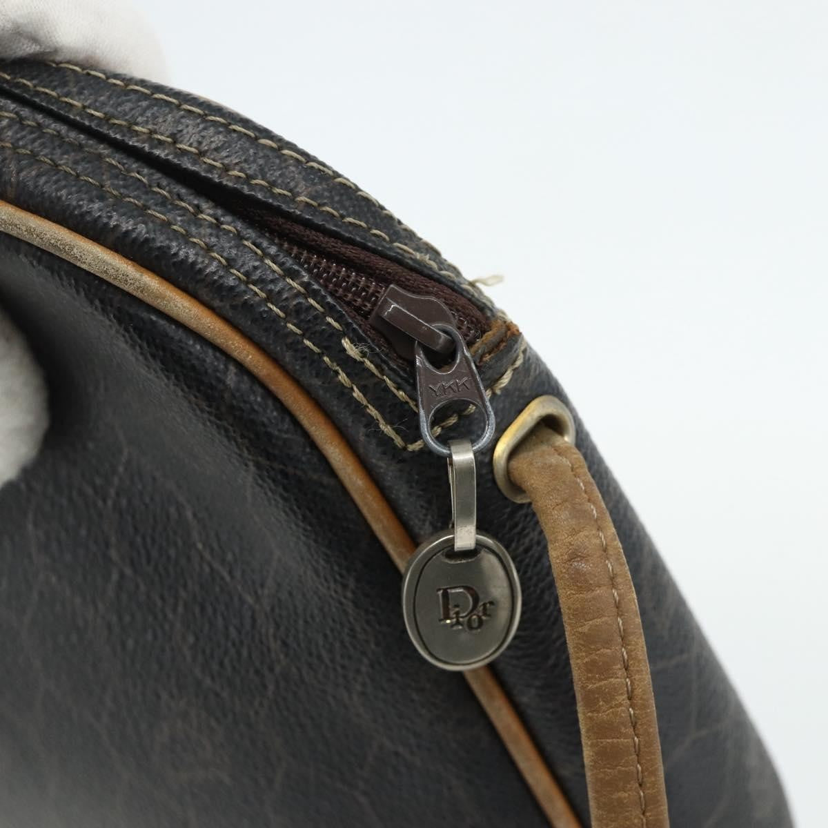Christian Dior Vintage Honeycomb Canvas Black Canvas Shoulder Bag Bag (Pre-Owned)