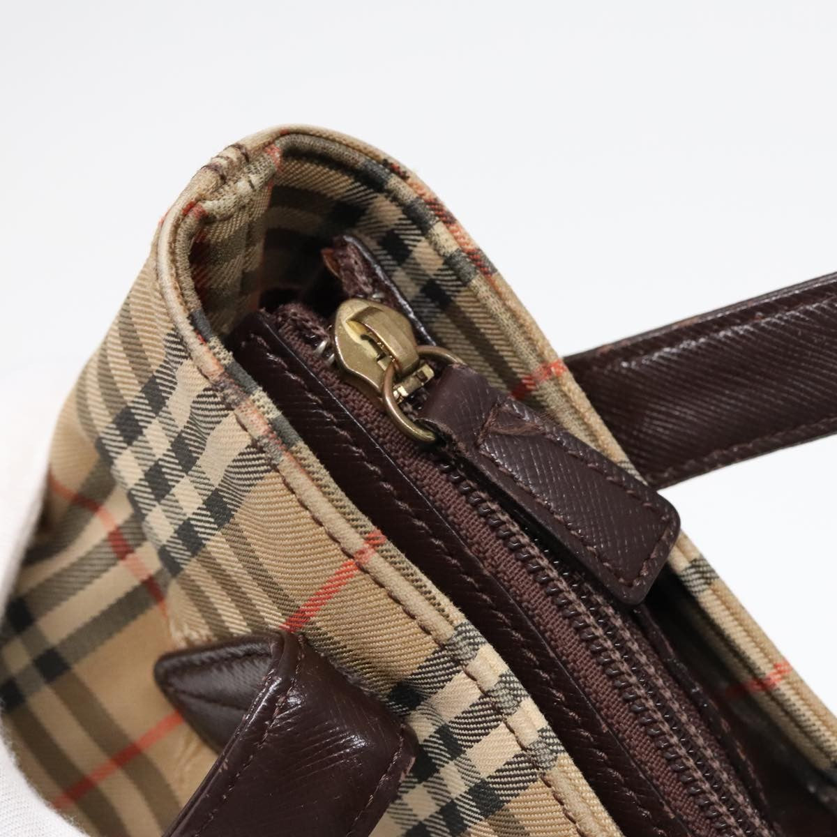 Burberry Nova Check Tote Canvas Check Pattern Beige Canvas Tote Bag Bag (Pre-Owned)