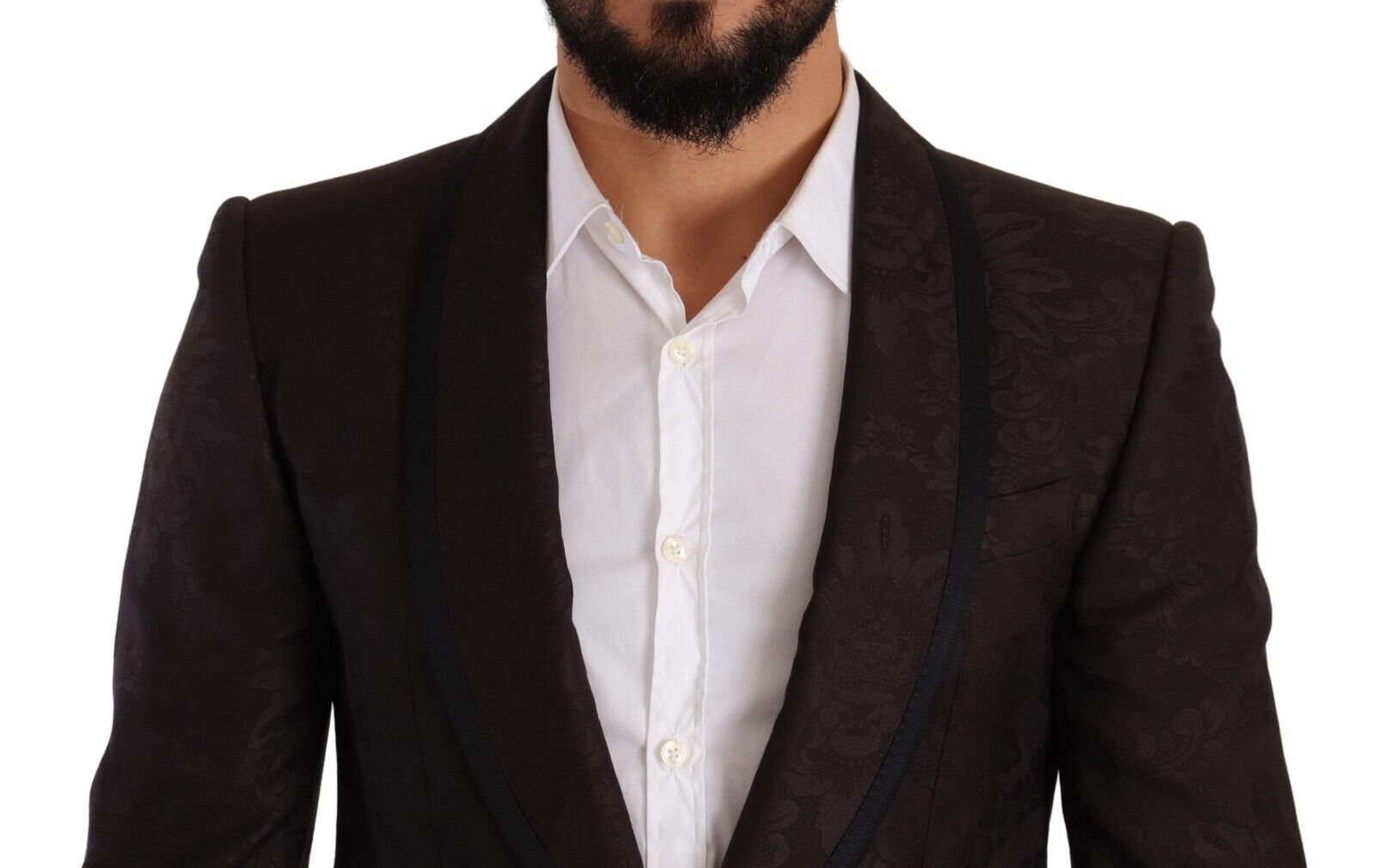 Dolce & Gabbana Purple Jacquard Single Breasted SICILIA Men's Blazer