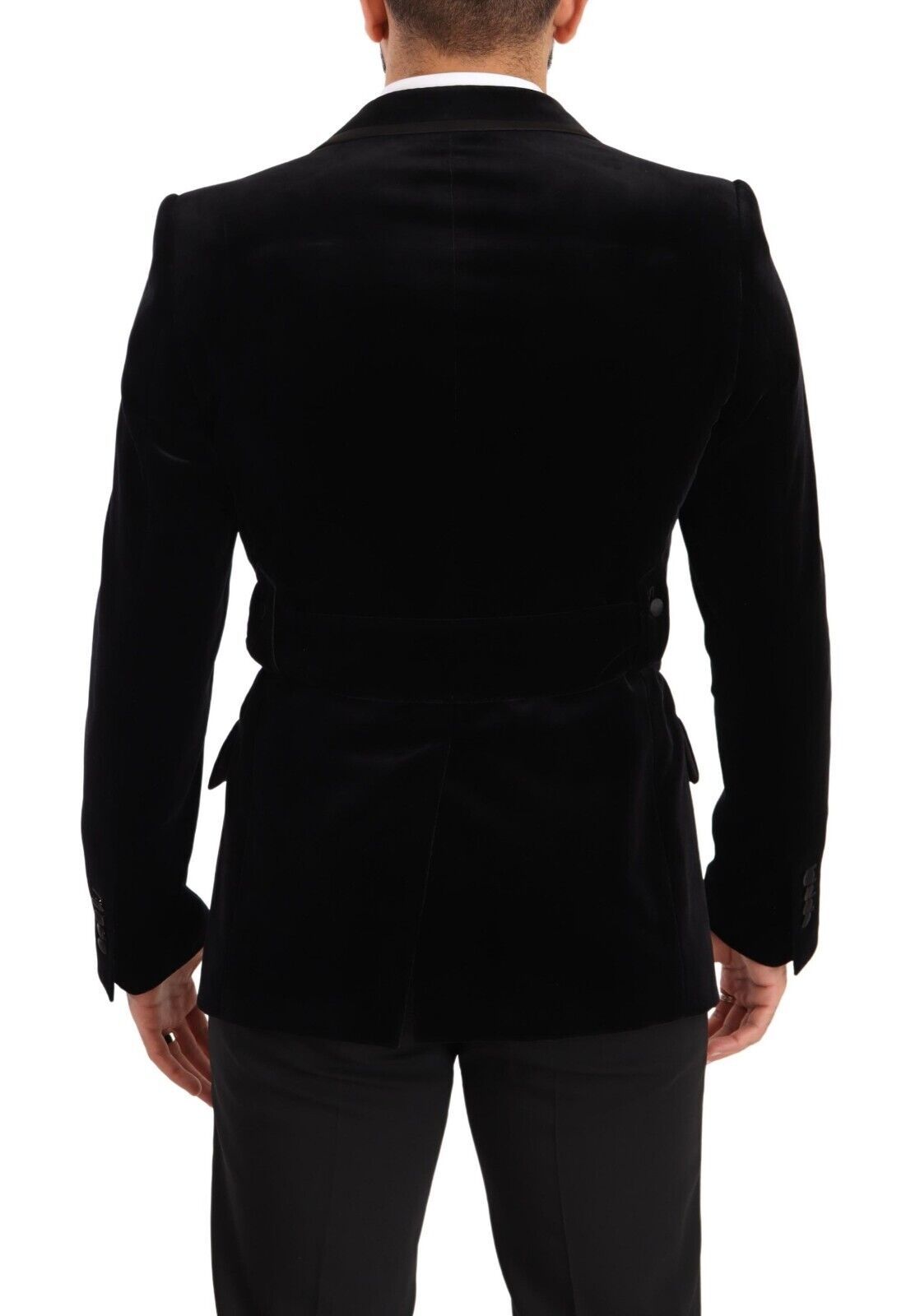 Dolce & Gabbana Black Velvet Single Breasted One Button Men's Blazer