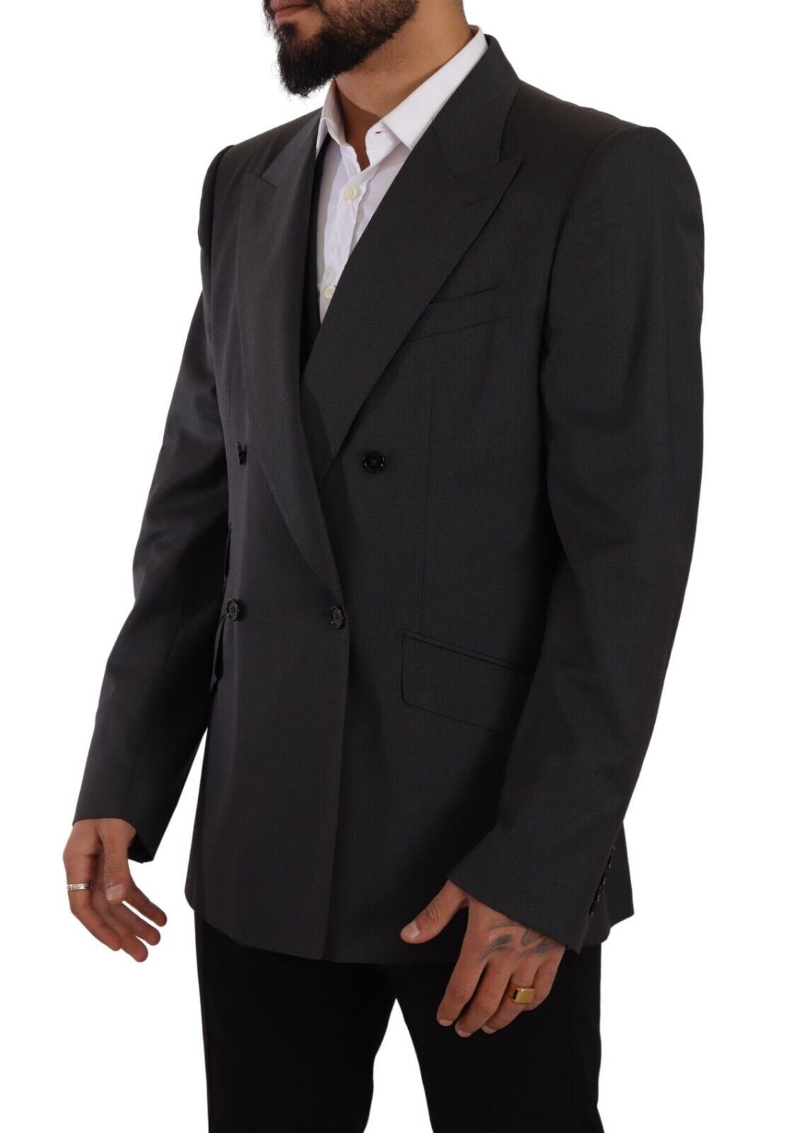 Dolce & Gabbana Gray Double Breasted 2 Piece SICILIA Men's Blazer