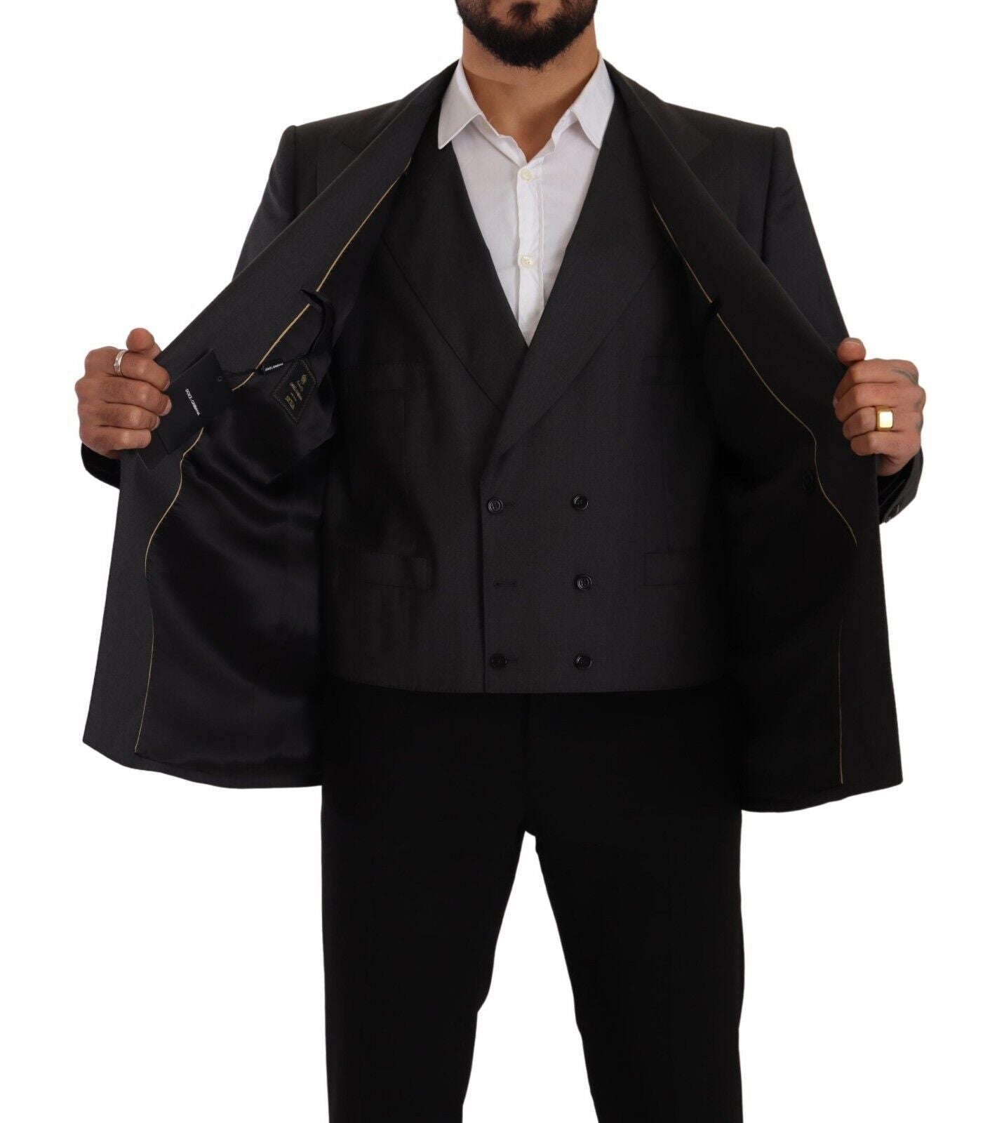 Dolce & Gabbana Gray Double Breasted 2 Piece SICILIA Men's Blazer