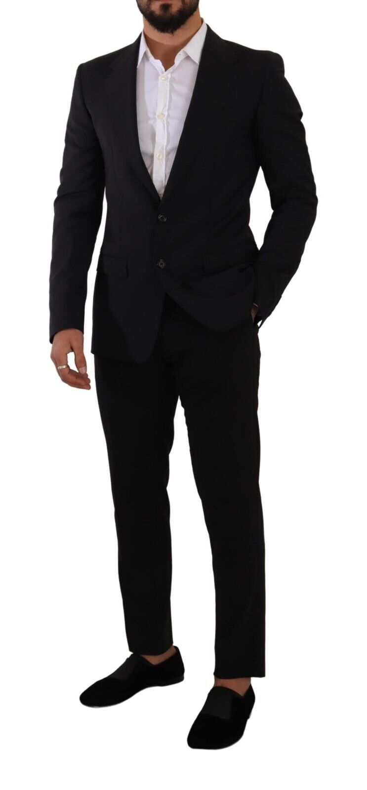 Dolce & Gabbana Black Slim Fit Vest 2 Button MARTINI Men's Blazer