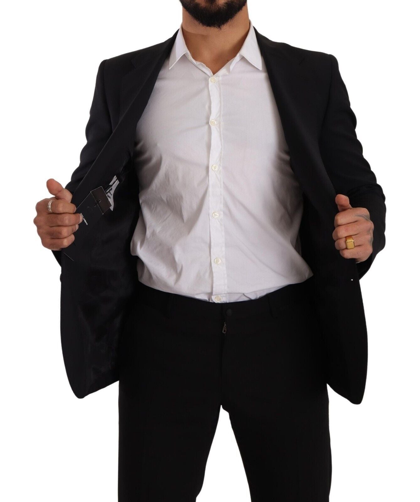 Dolce & Gabbana Black Slim Fit Vest 2 Button MARTINI Men's Blazer