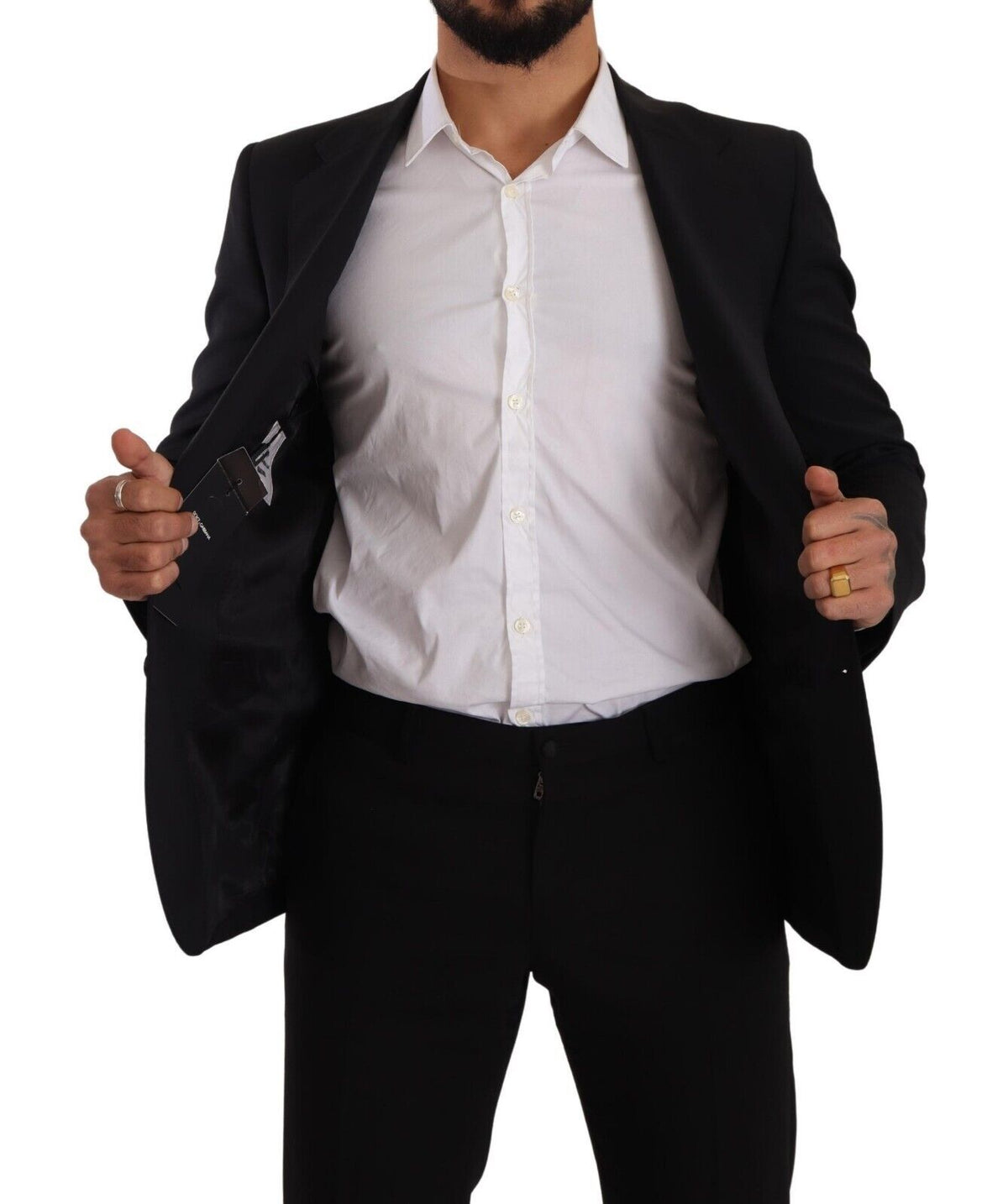 Dolce & Gabbana Black Slim Fit Vest 2 Button MARTINI Men's Blazer